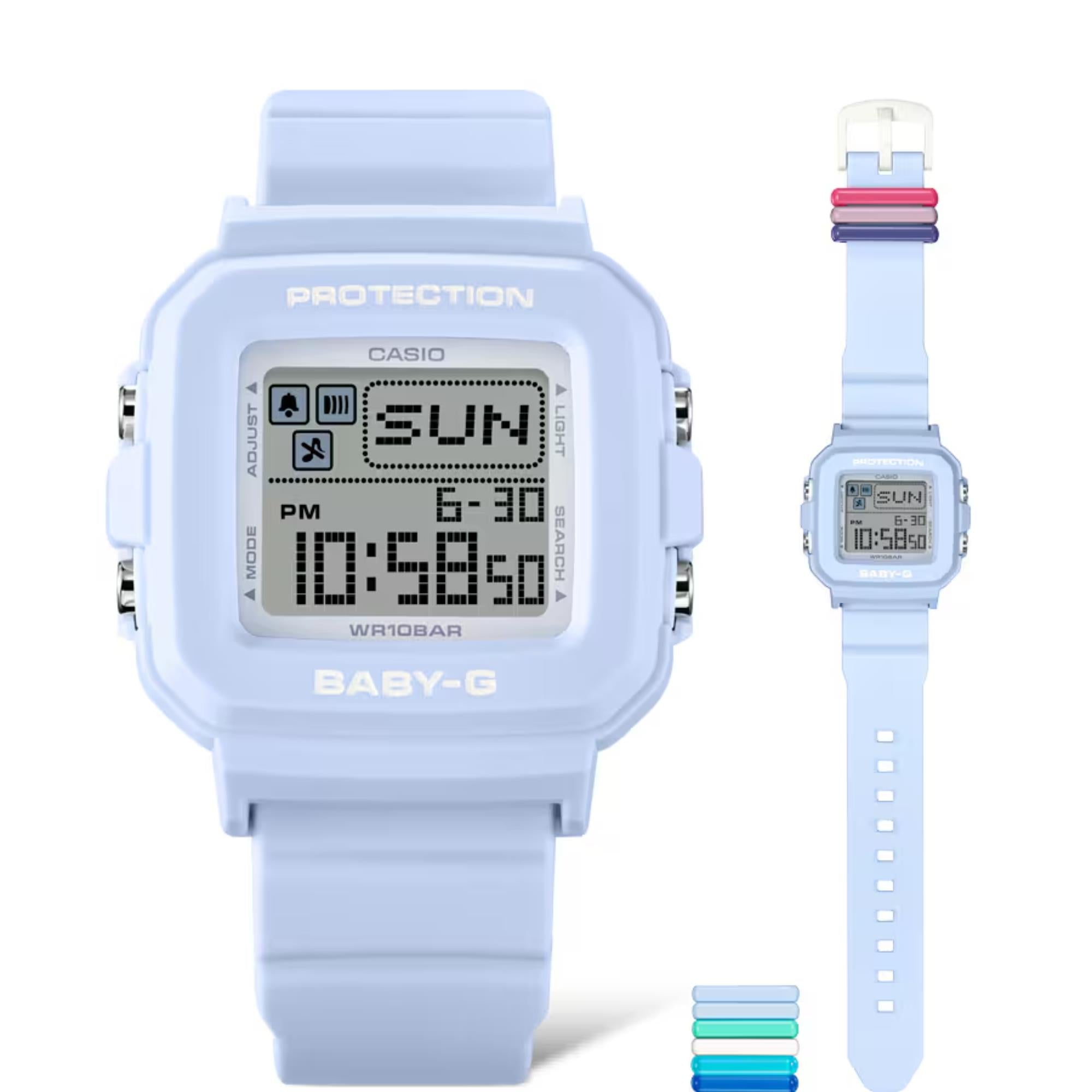 Casio BABY-G Digital Blaues Harzarmband Damen Uhr BGD-10L-2ER