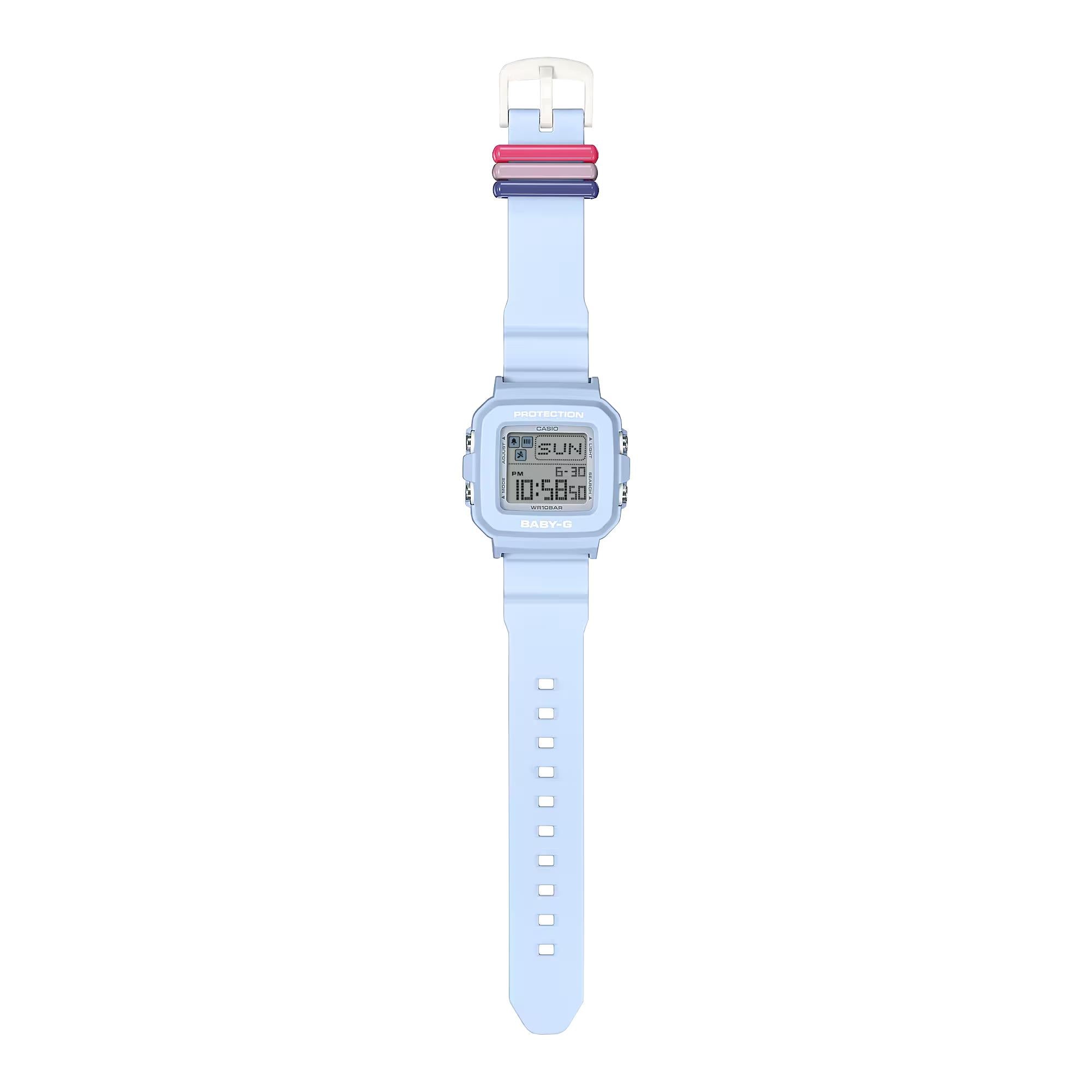 Casio BABY-G Digital Blaues Harzarmband Damen Uhr BGD-10L-2ER