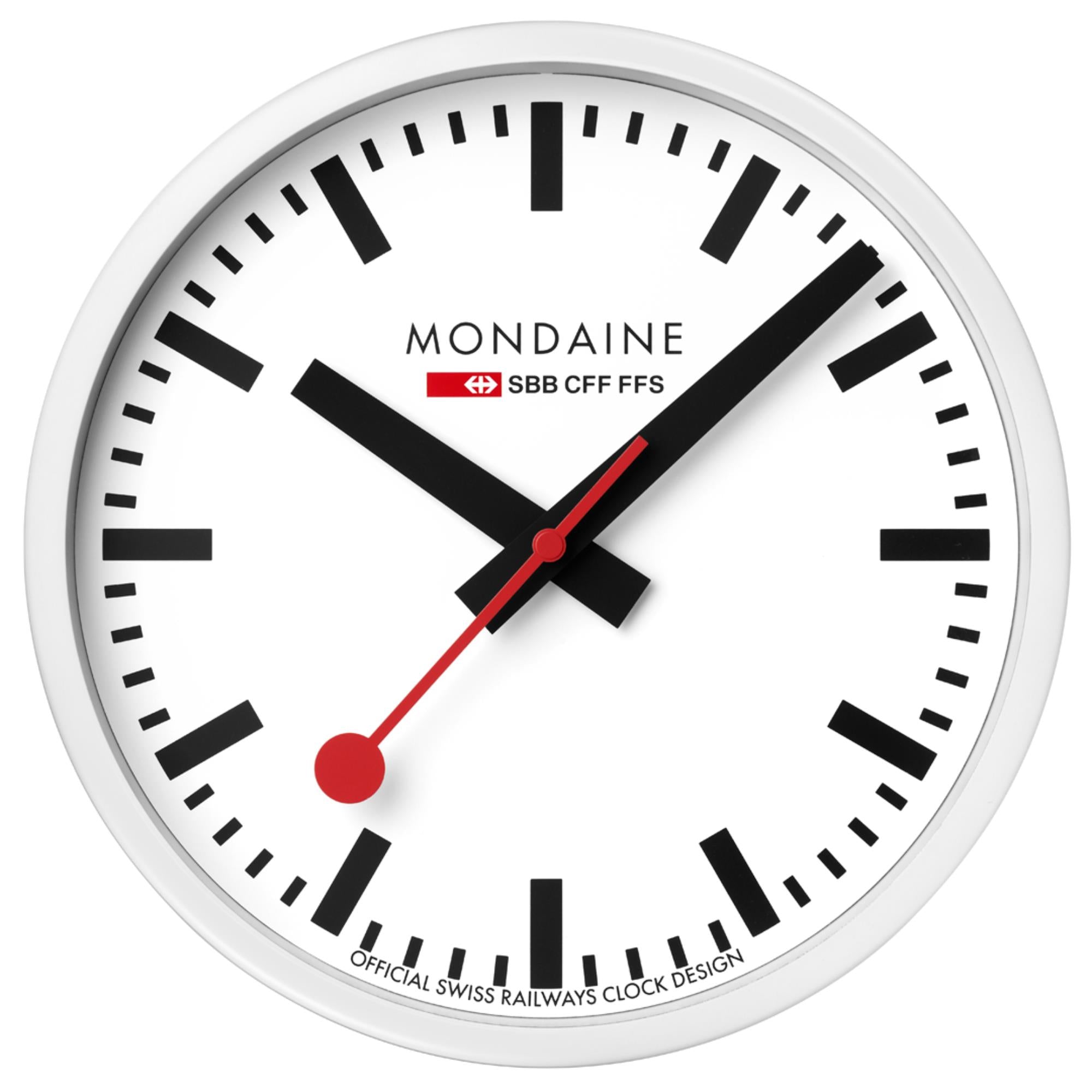 Mondaine Classic 25cm White Frame Wall Clock A990.CLOCK.10SBB