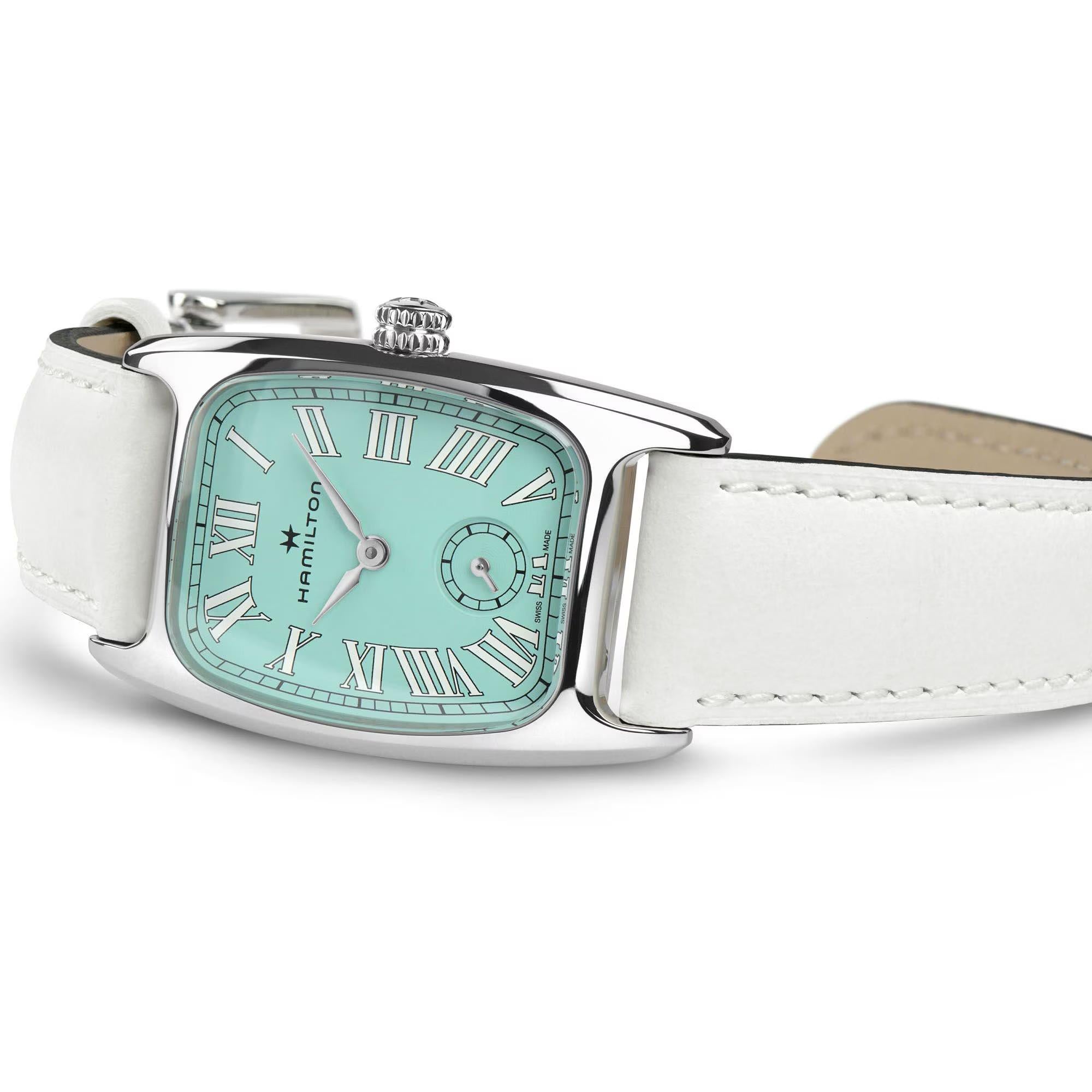 Hamilton American Classic 24mm Kleine Sekunde Grünes Zifferblatt Leder Damen Quarz Uhr H13321861