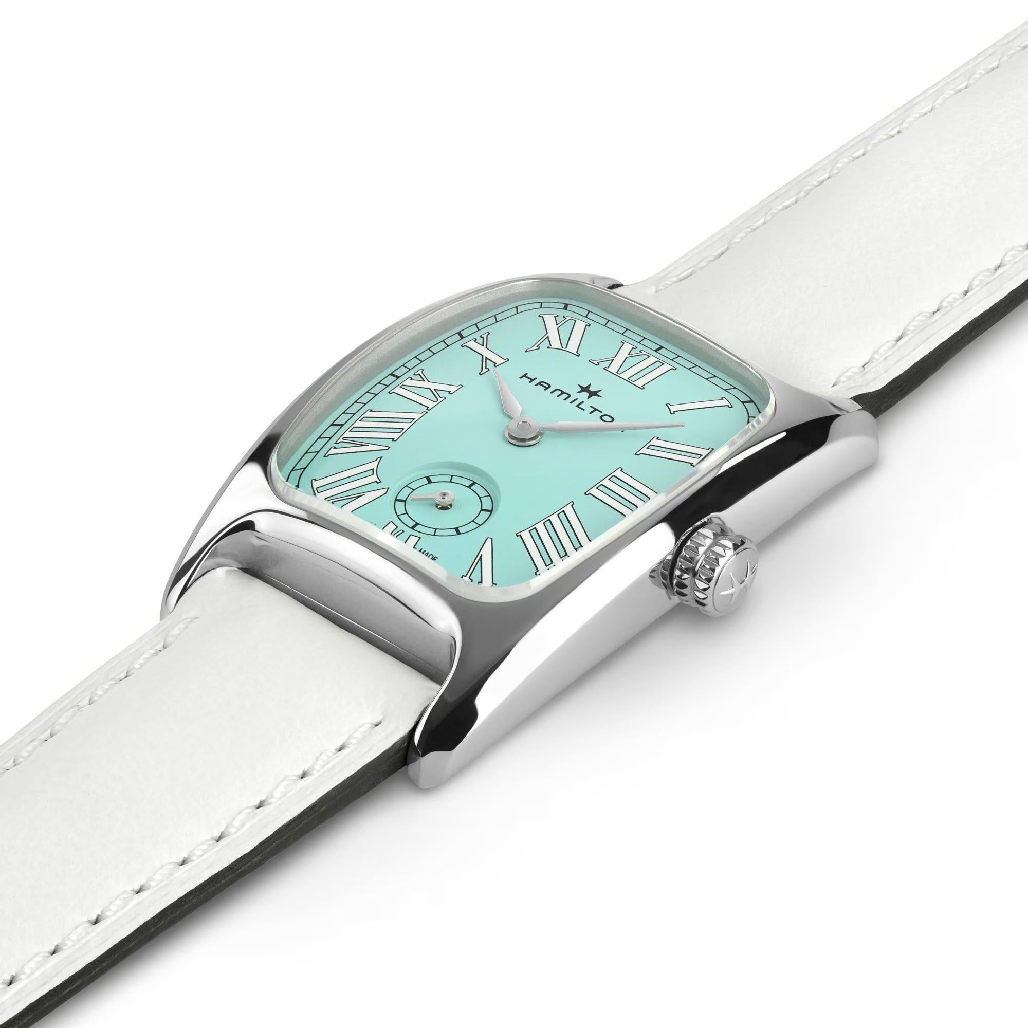 Hamilton American Classic 24mm Kleine Sekunde Grünes Zifferblatt Leder Damen Quarz Uhr H13321861