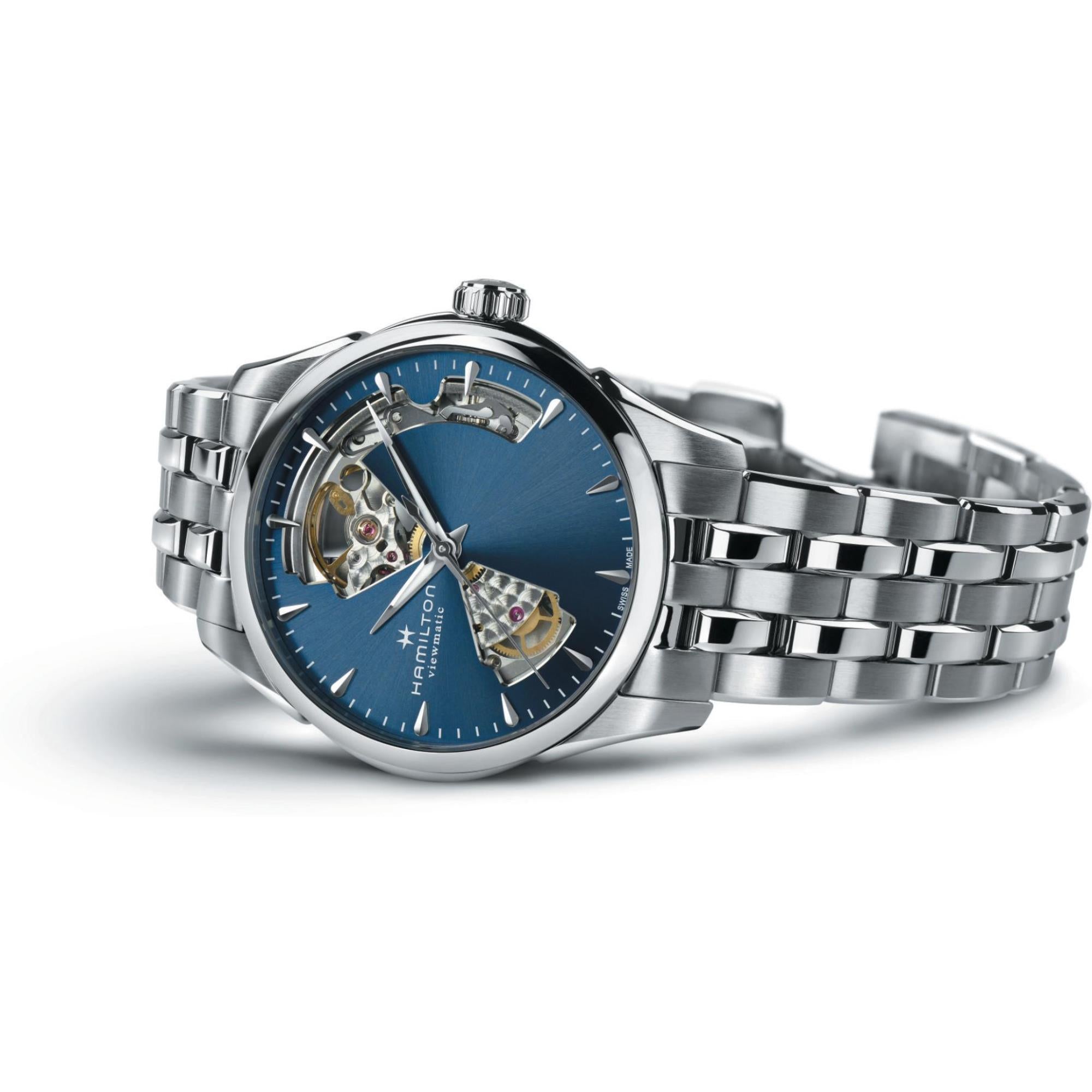 Hamilton Jazzmaster 36mm Offenes Herz Blau Zifferblatt Stahl Automatik Uhr H32215141