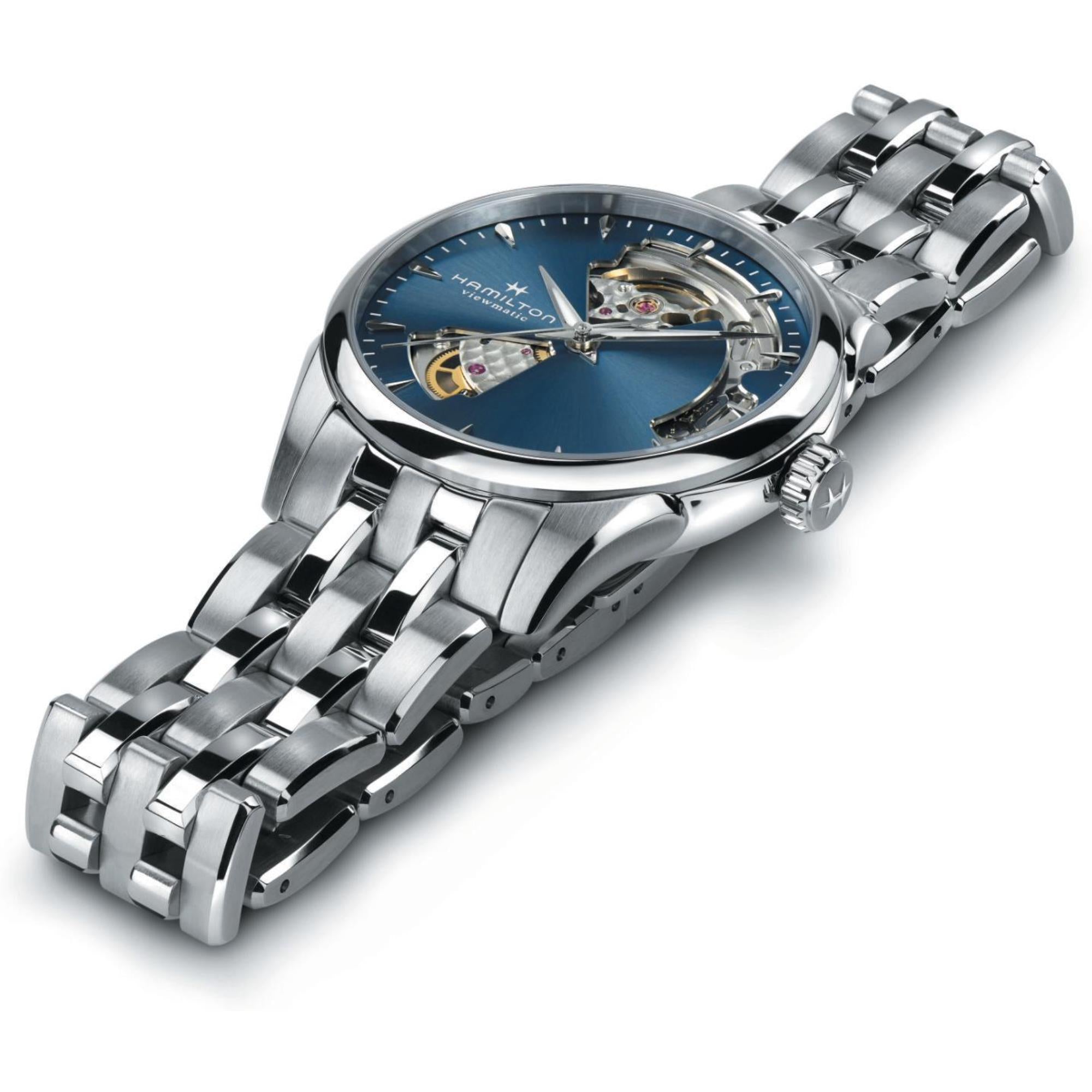 Hamilton Jazzmaster 36mm Offenes Herz Blau Zifferblatt Stahl Automatik Uhr H32215141