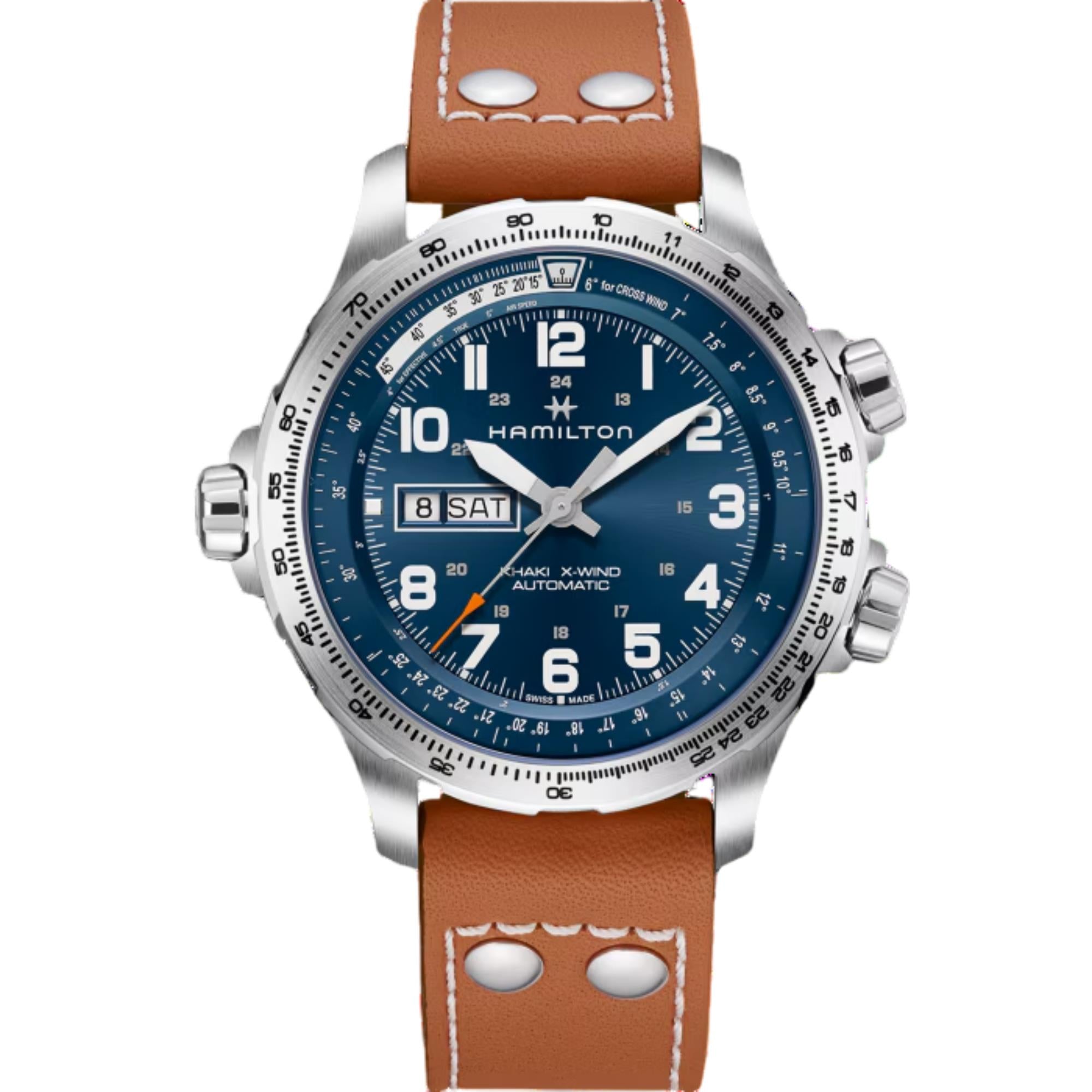 Hamilton Khaki Aviation 45mm Blue Dial Leather Mens Automatic Watch H77765541