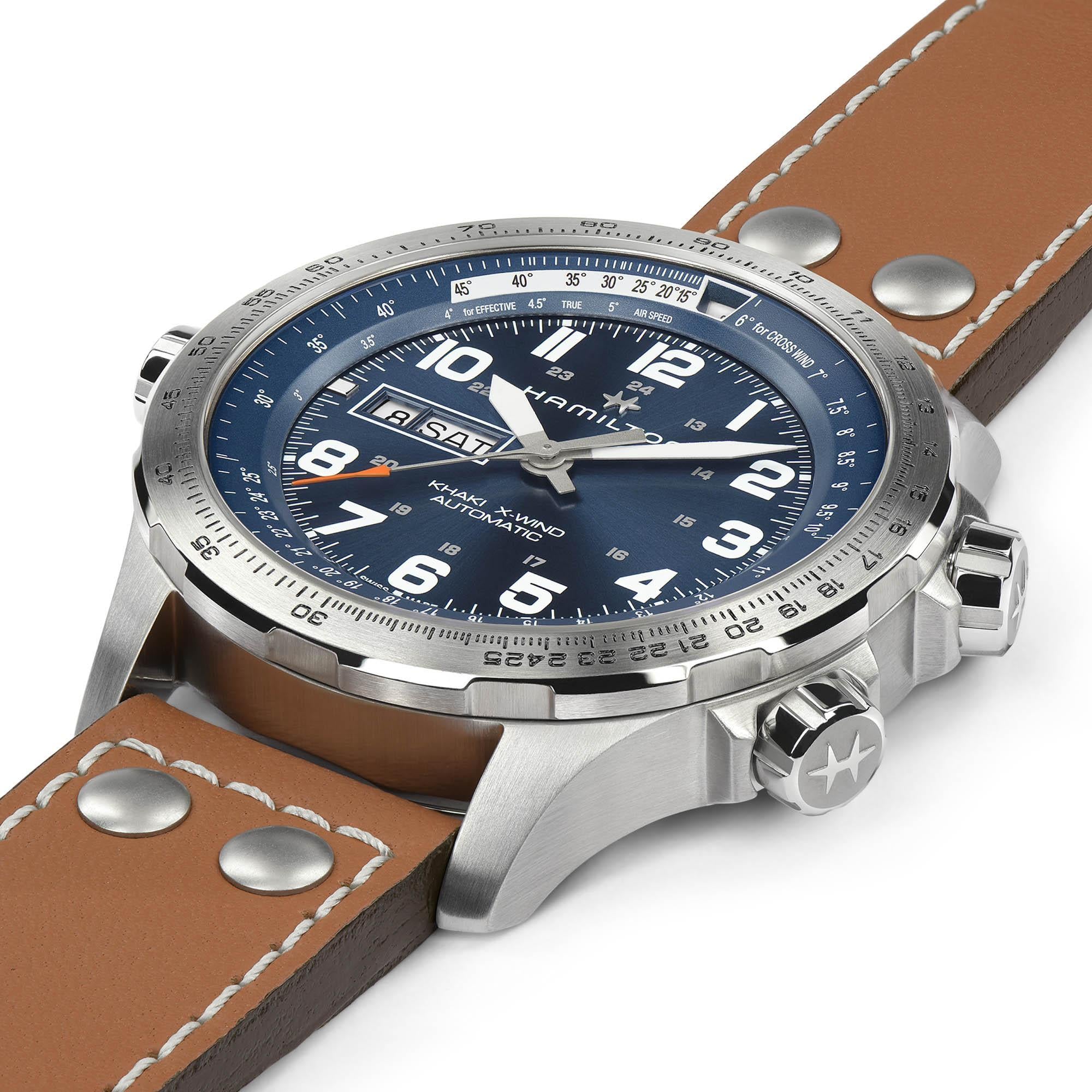 Hamilton Khaki Aviation 45mm Blue Dial Leather Mens Automatic Watch H77765541
