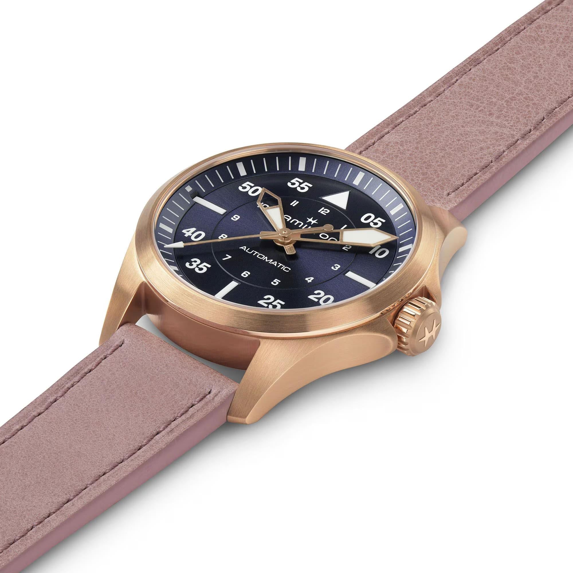 Hamilton Khaki Aviation 36mm Blue Dial Leather Ladies Automatic Watch H76245840