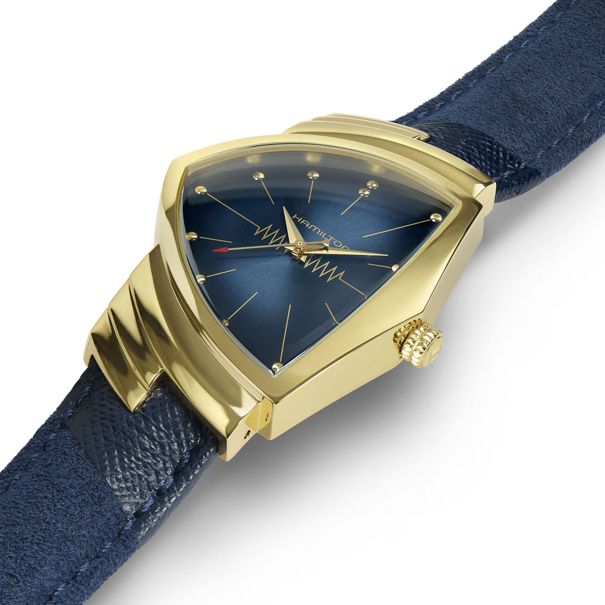 Hamilton Ventura 32mm Blue Dial Textile Ladies Quartz Watch H24301941