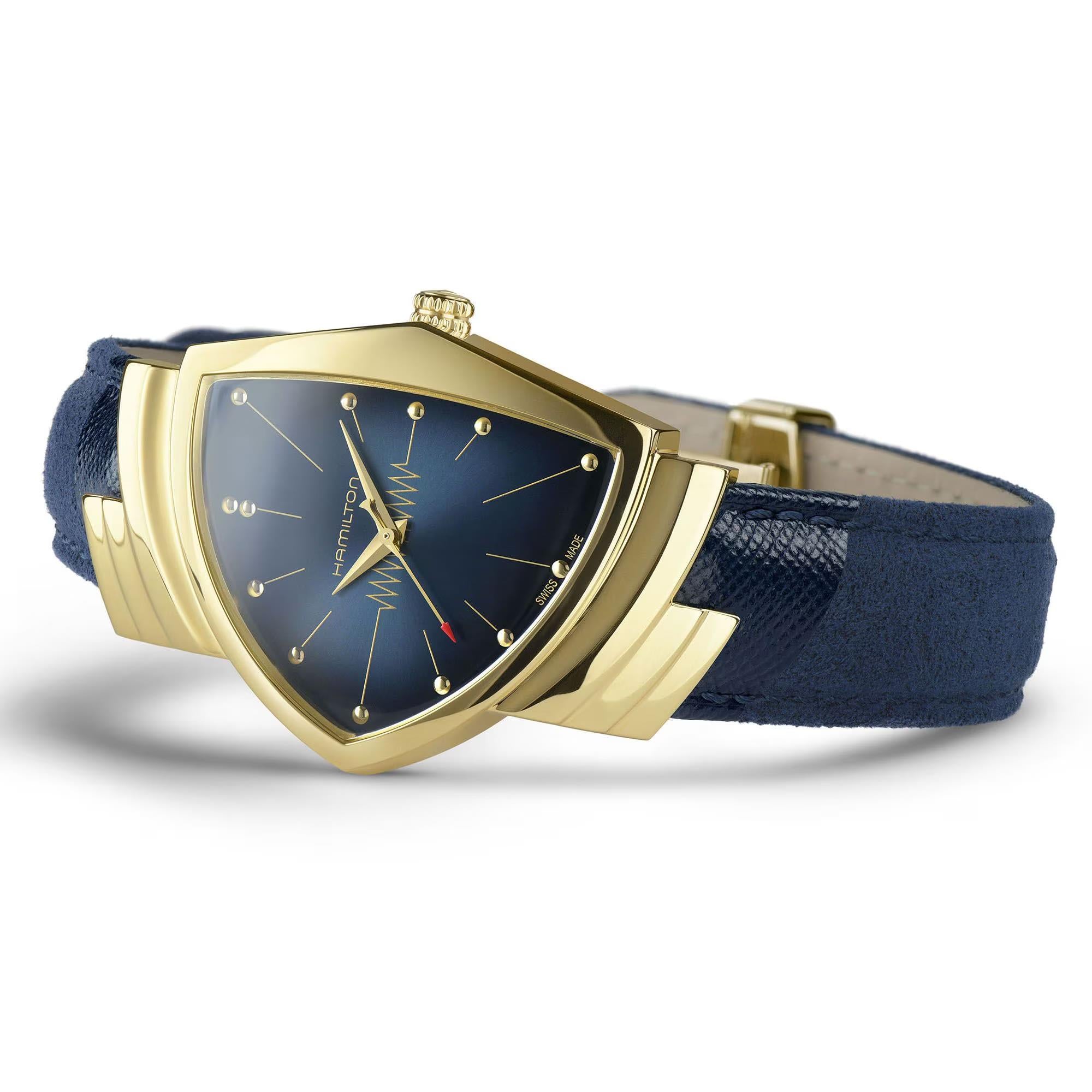 Hamilton Ventura 32mm Blue Dial Textile Ladies Quartz Watch H24301941