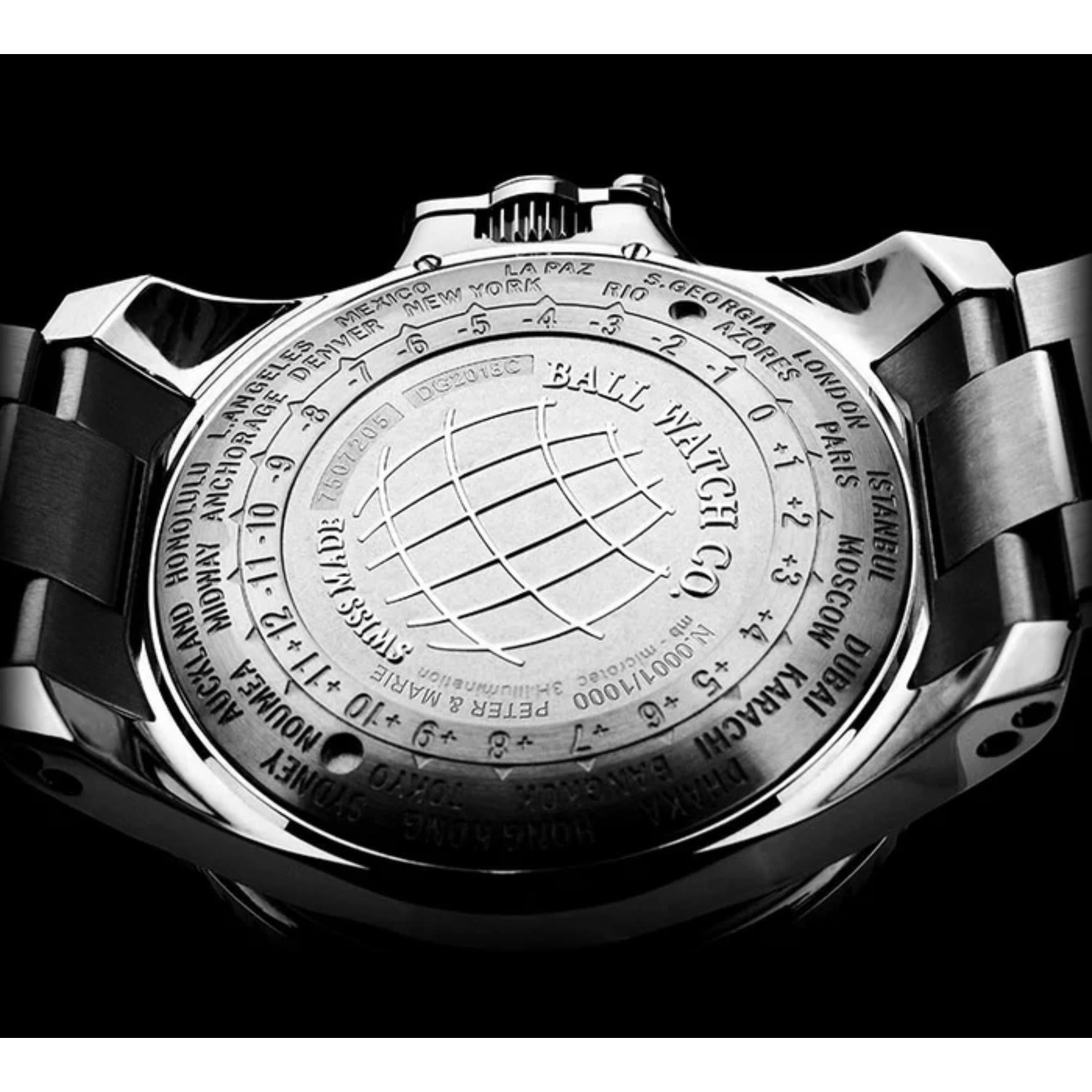 BALL Engineer Hydrocarbon AeroGMT II Meteoriten Zifferblatt Edelstahl Armband Herren Uhr DG2118C-S20C-MSL