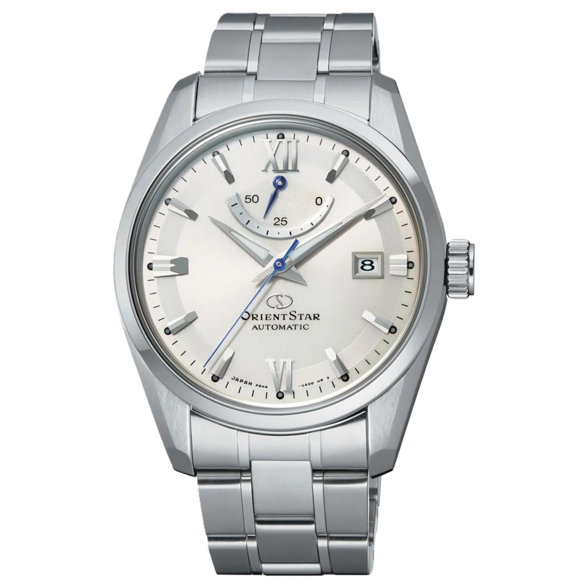 Orient Star Contemporary 39mm Gangreserve silbernes Zifferblatt Stahl Herren Automatik Uhr RE-AU0006S00B