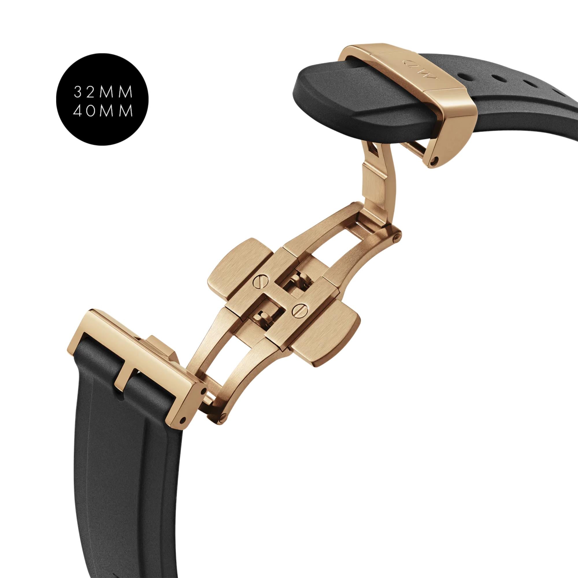 Daniel Wellington Iconic 40mm Schwarzes Zifferblatt Gummi Herren Quarz Uhr DW00100425