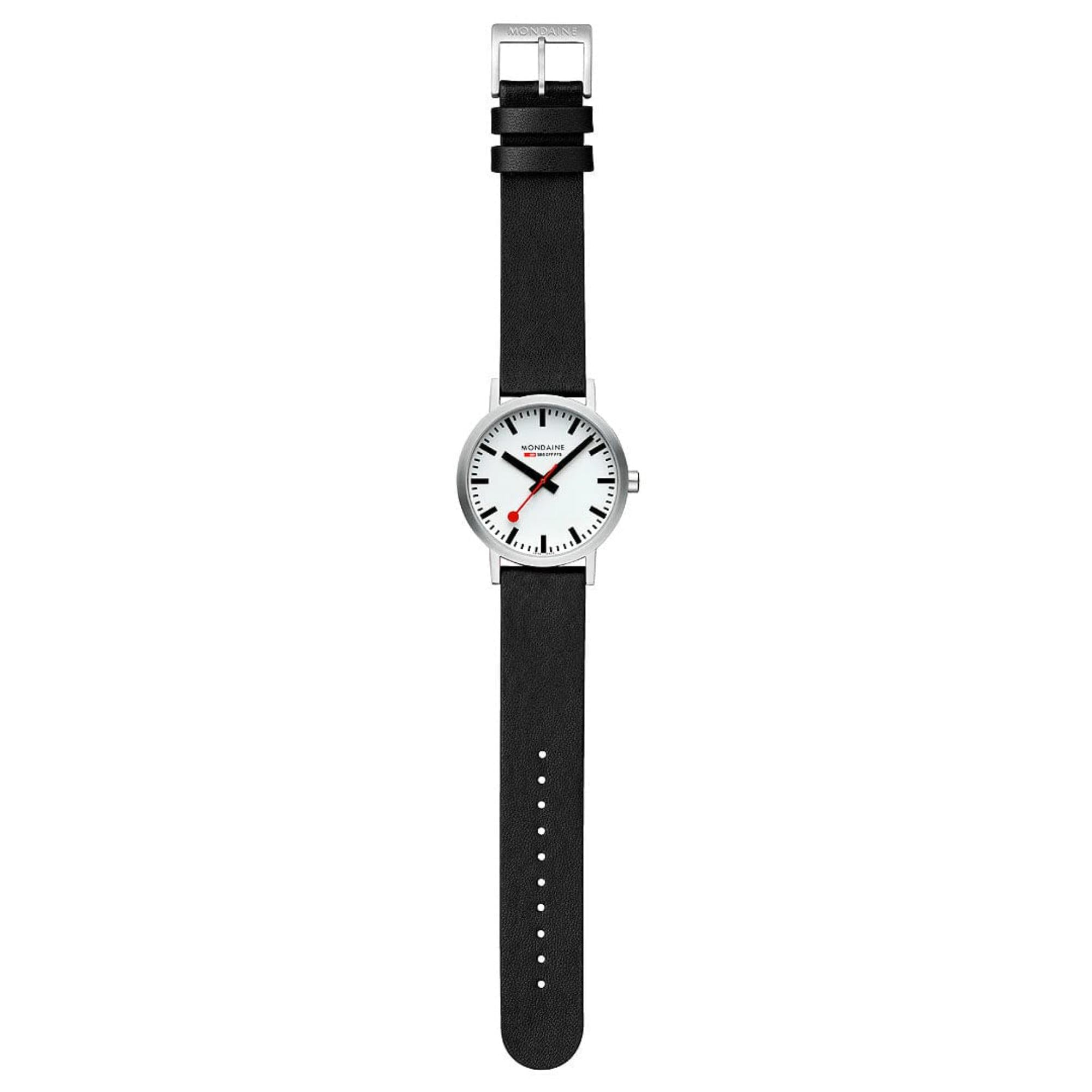 Mondaine Classic 40mm White Dial Leather Mens Quartz Watch A660.30360.16SBBV