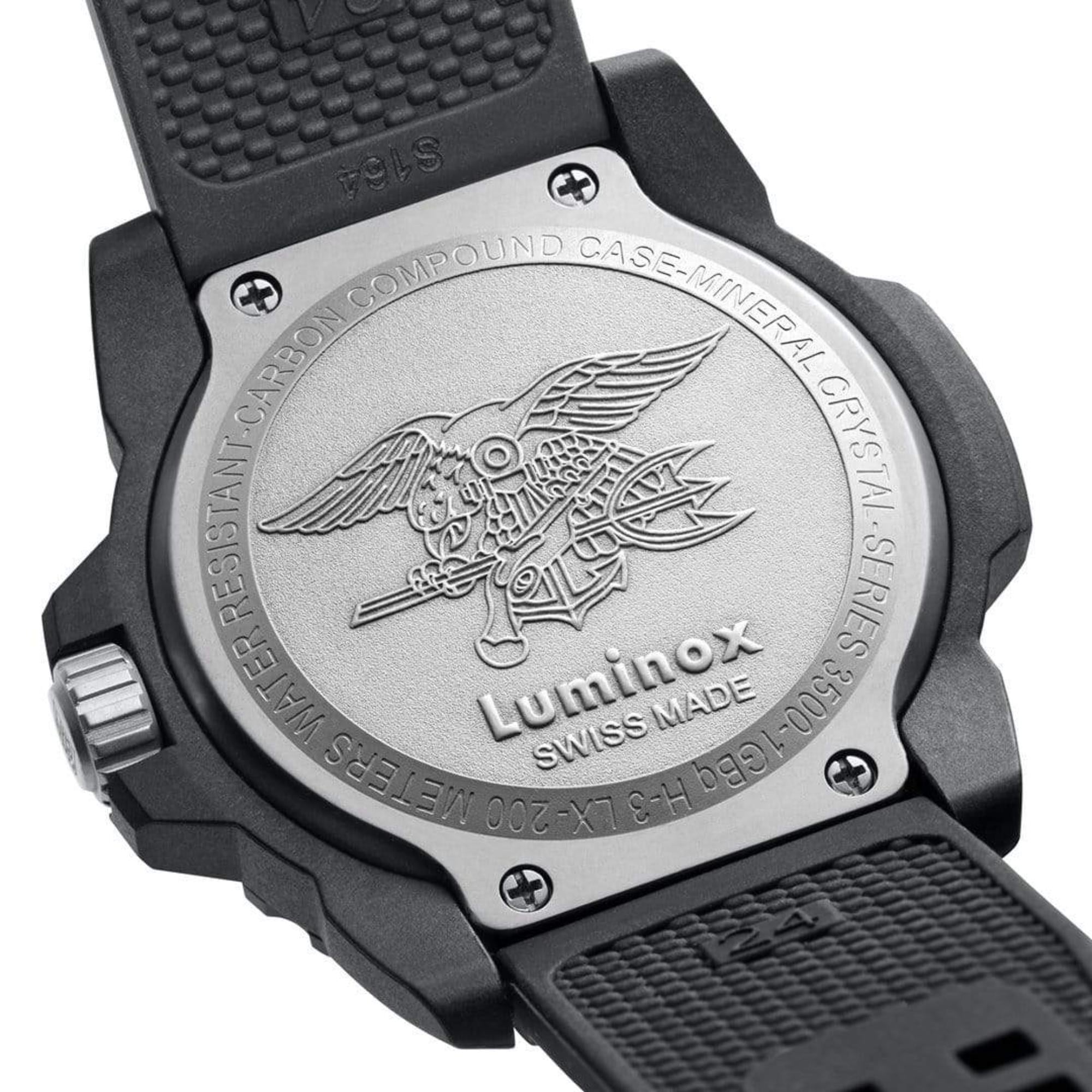 Luminox Navy Seal 3500 Quartz Carbonox Black Dial Black Rubber Strap Men's Watch XS.3501.F - WatchNation