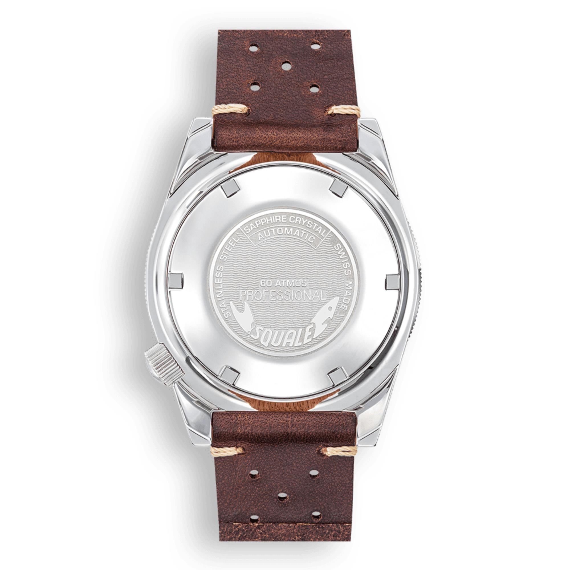Squale Matic Chocolate Automatik Braunes Zifferblatt Lederband Herrenarmbanduhr MATICXSD.PTS