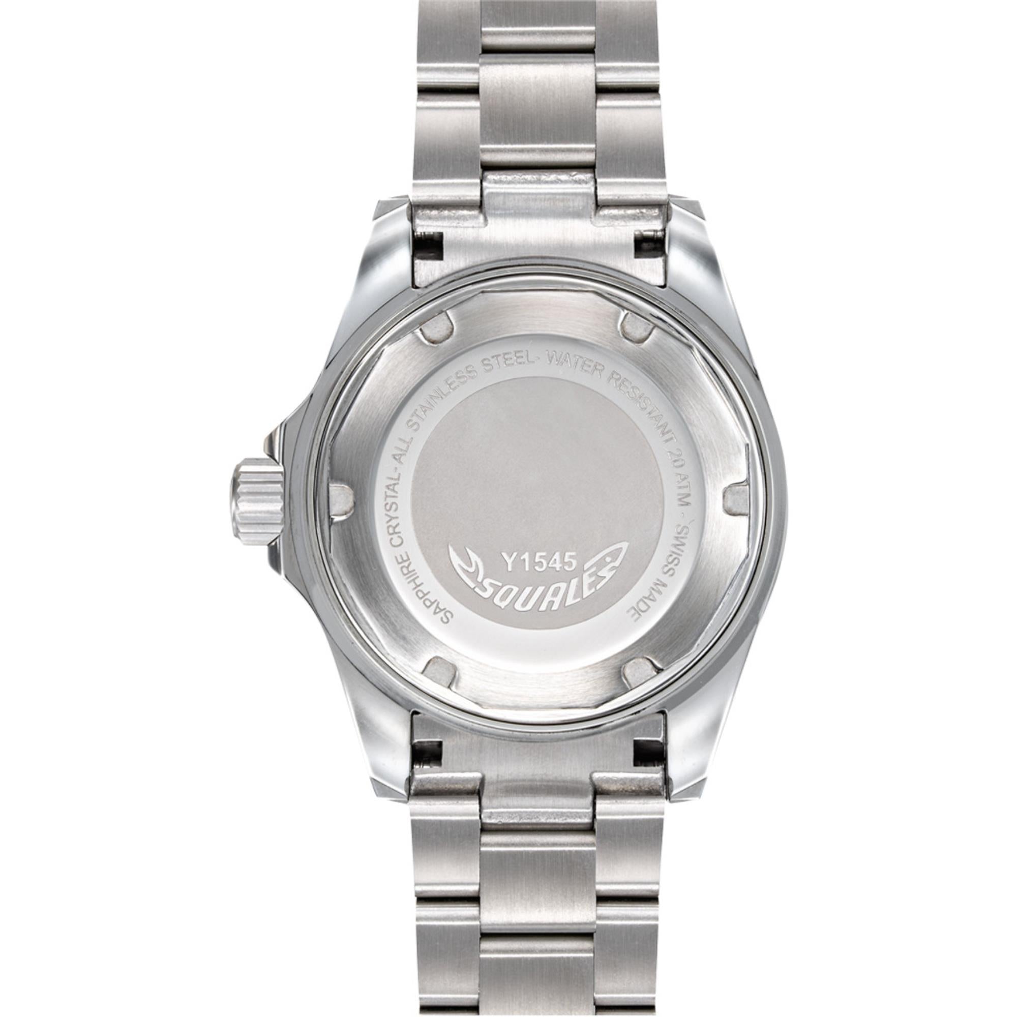 Squale 1545 Automatik Schwarzes Zifferblatt Stahlband Herrenarmbanduhr Y1545SILVE.AC