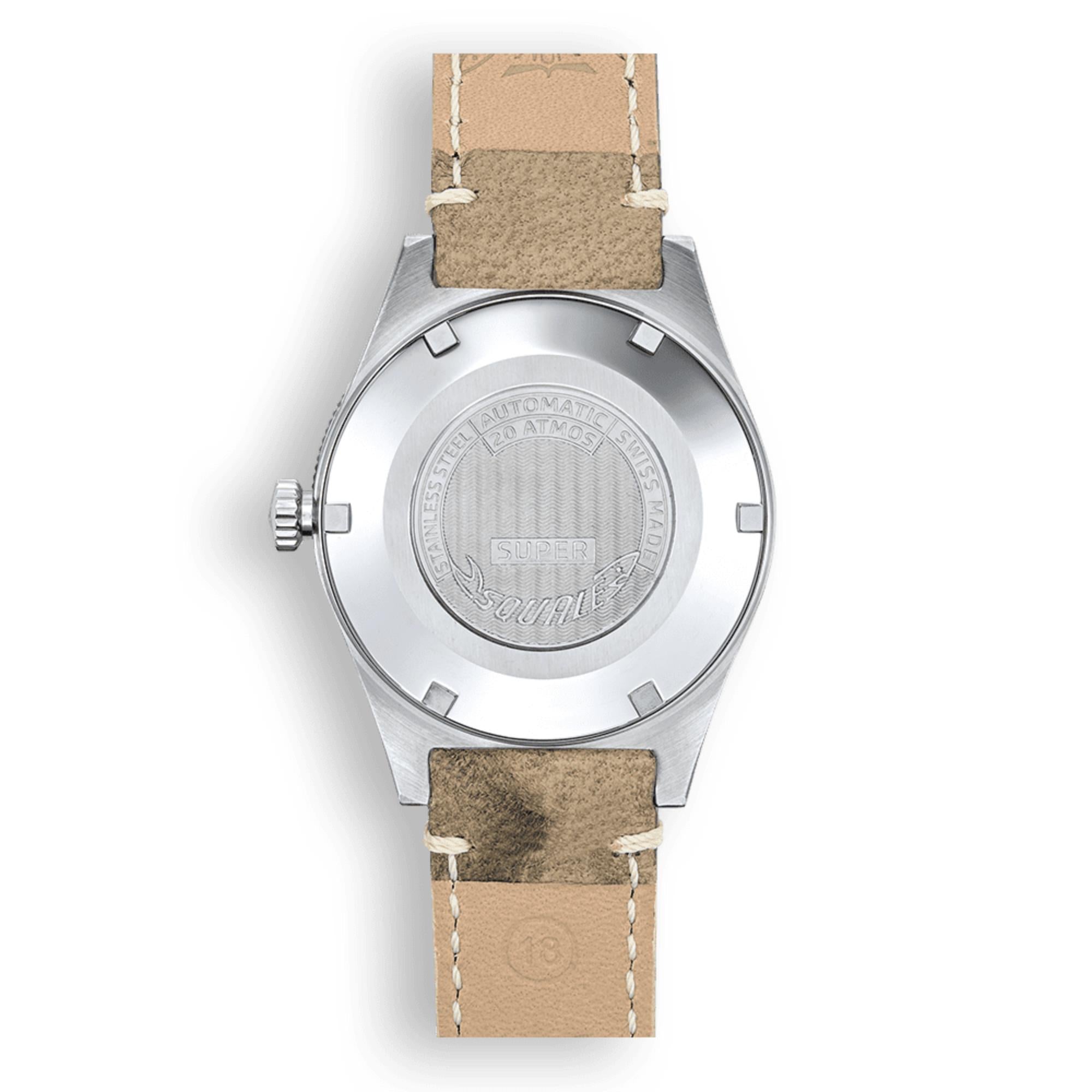 Squale Super-Squale Sunray Automatik Braunes Zifferblatt Lederband Herrenarmbanduhr SUPERSSBW.PBW