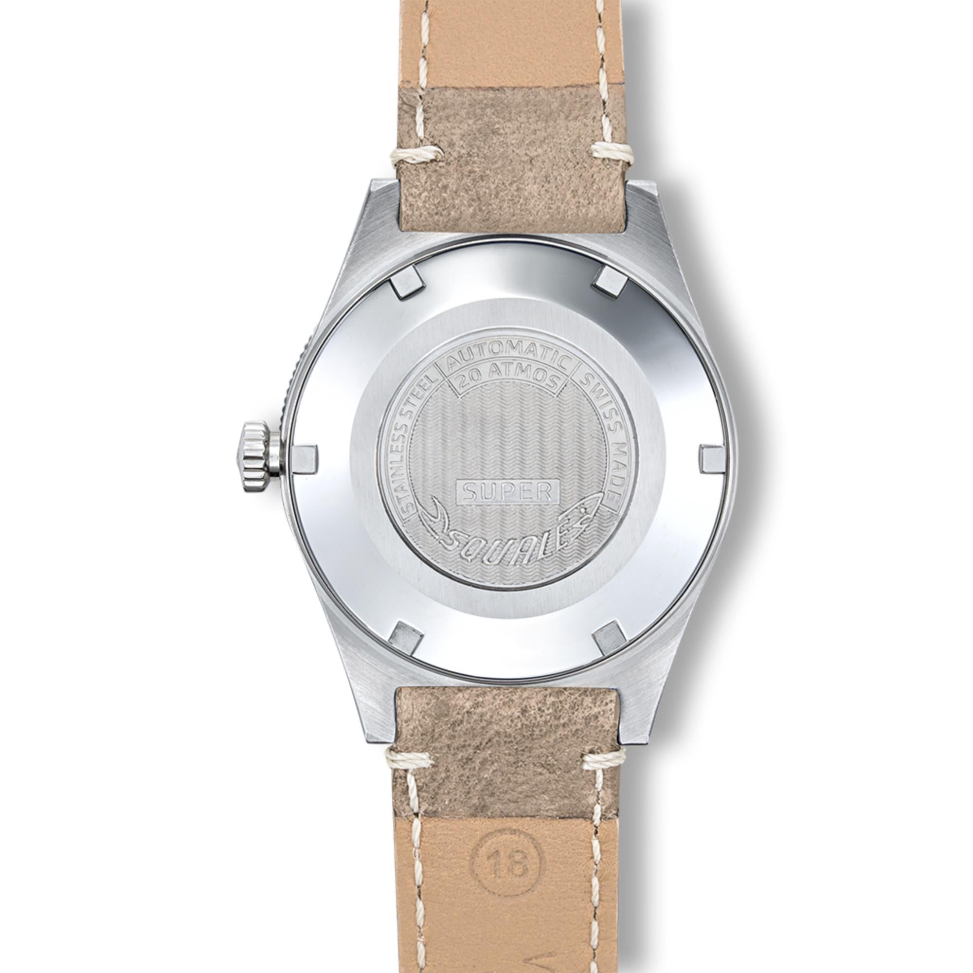 Squale Super-Squale Große Pfeile Automatik Grünes Zifferblatt Lederarmband Herren Uhr SUPERSSAGR.PTO