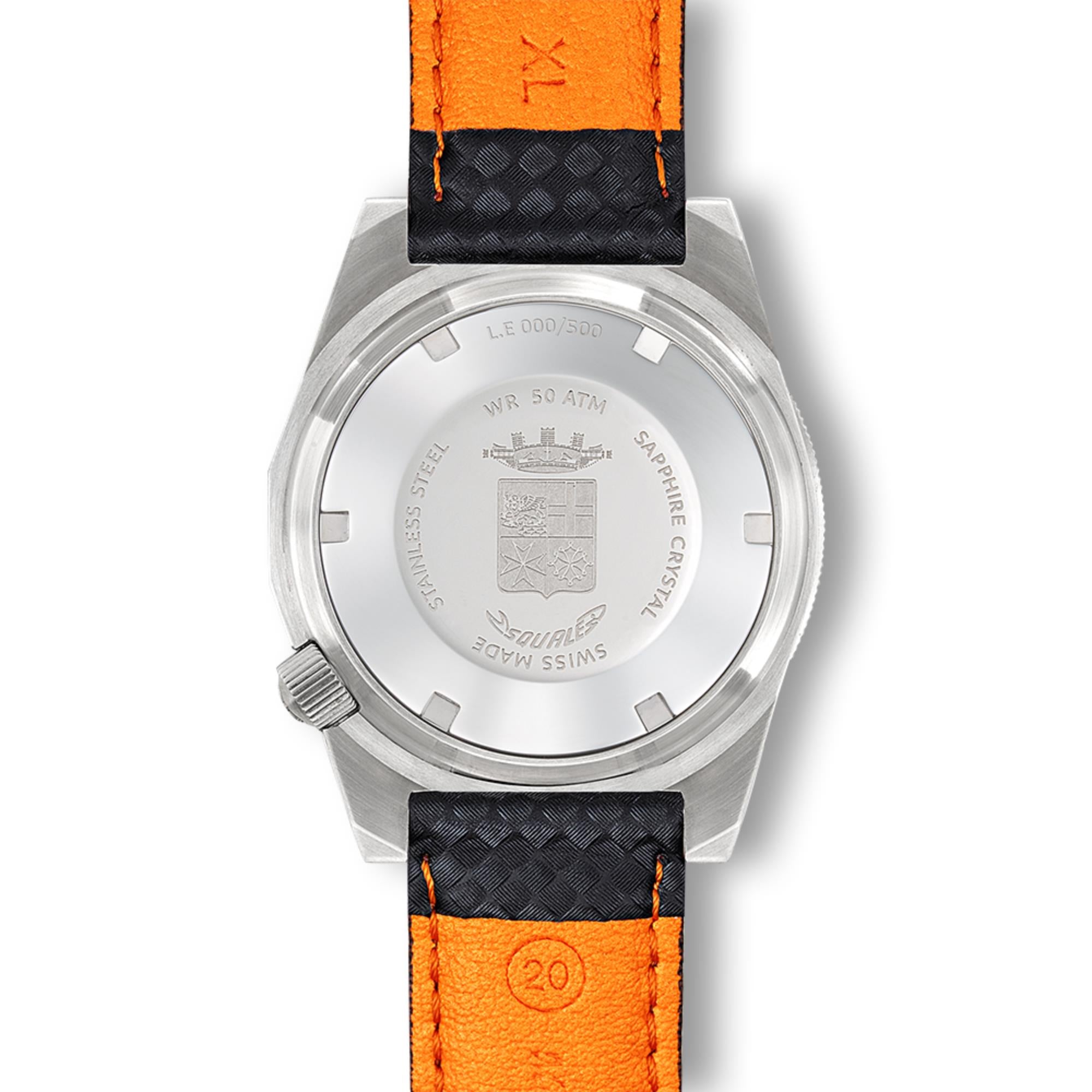 Squale 1521 Marina Militare Automatik Schwarzes Zifferblatt Mikrofaserarmband Herren Uhr 1521MARINA.MIBK