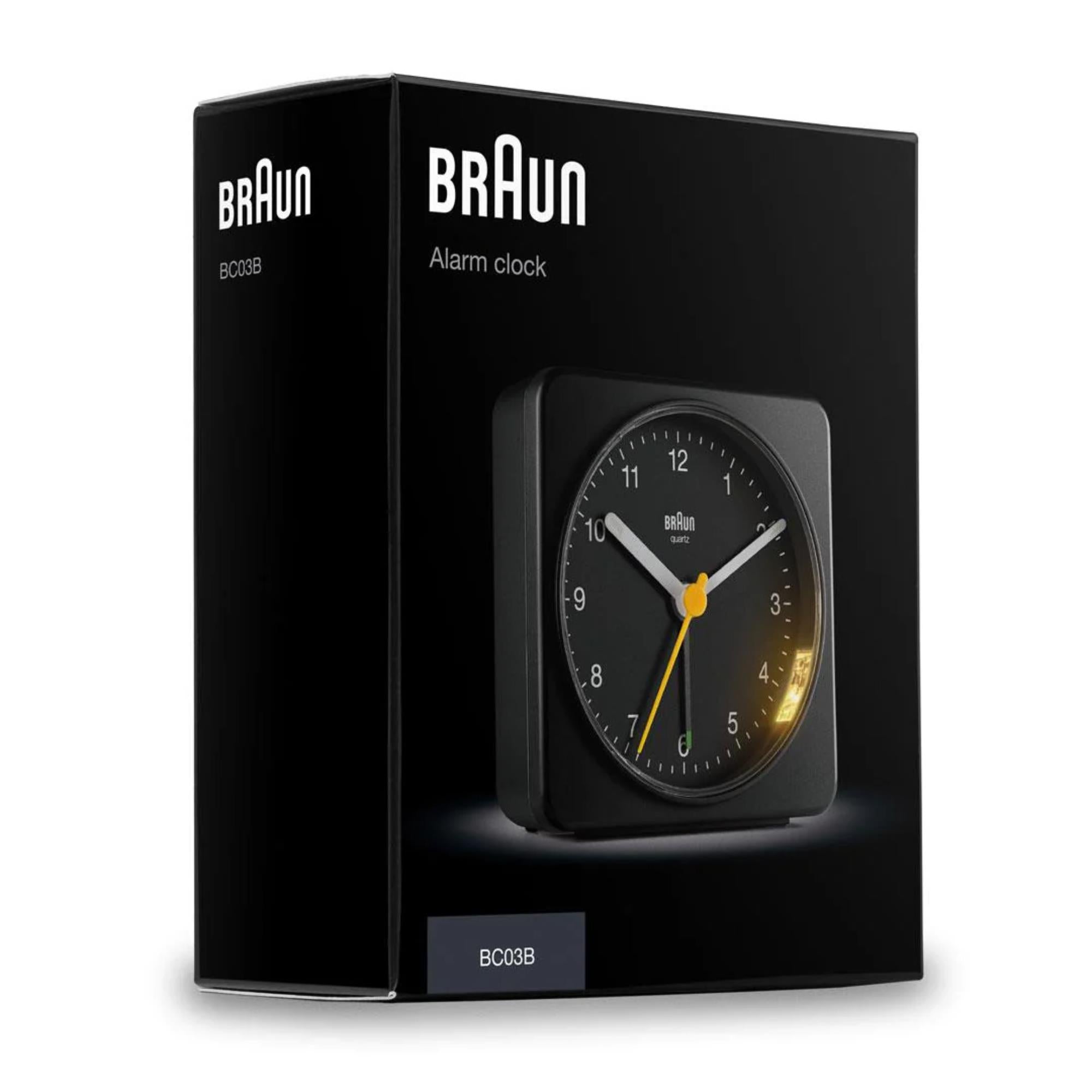 Braun Classic Quarz Schwarzes Zifferblatt Wecker BC03B