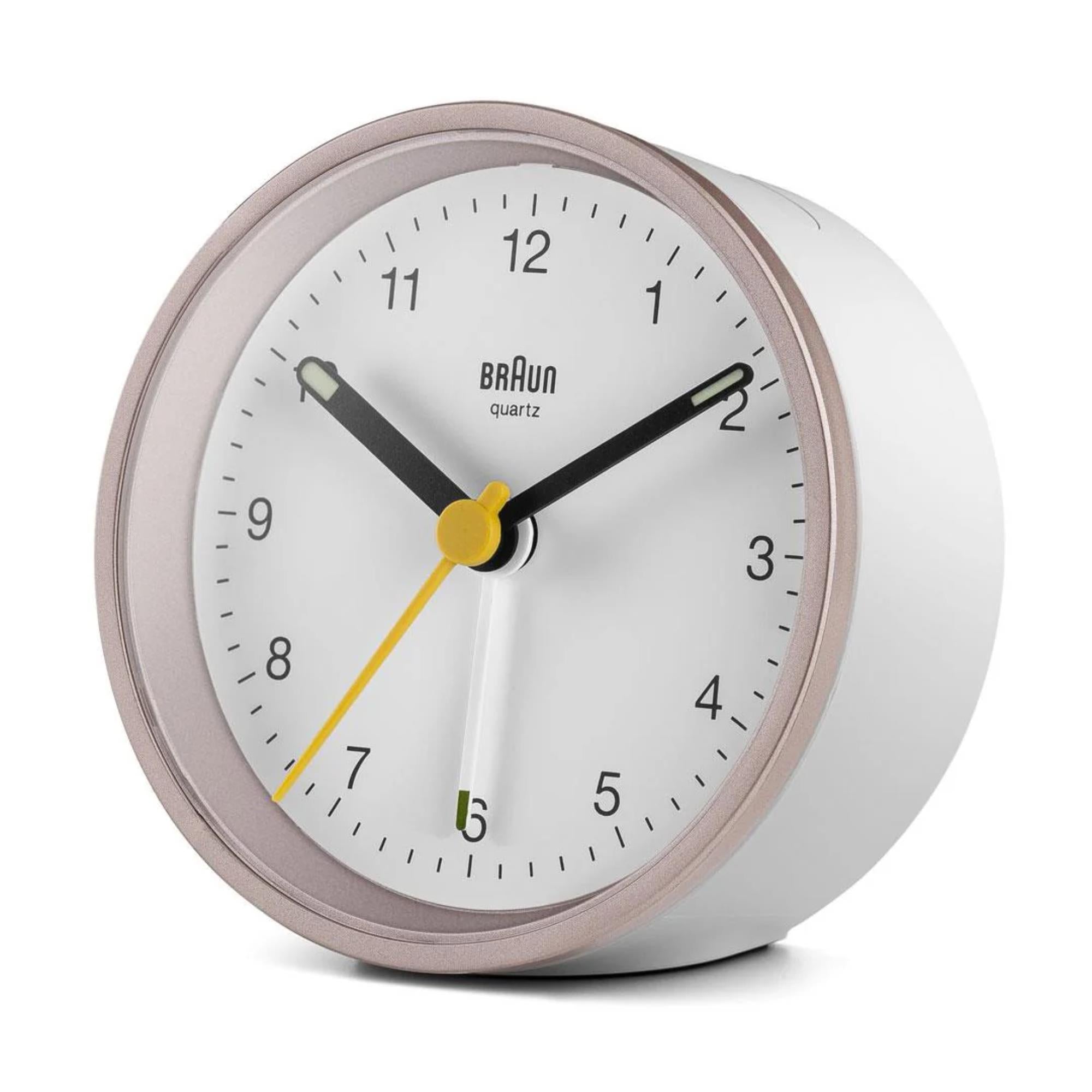Braun Classic Quarz Weißes Zifferblatt Wecker BC12PW