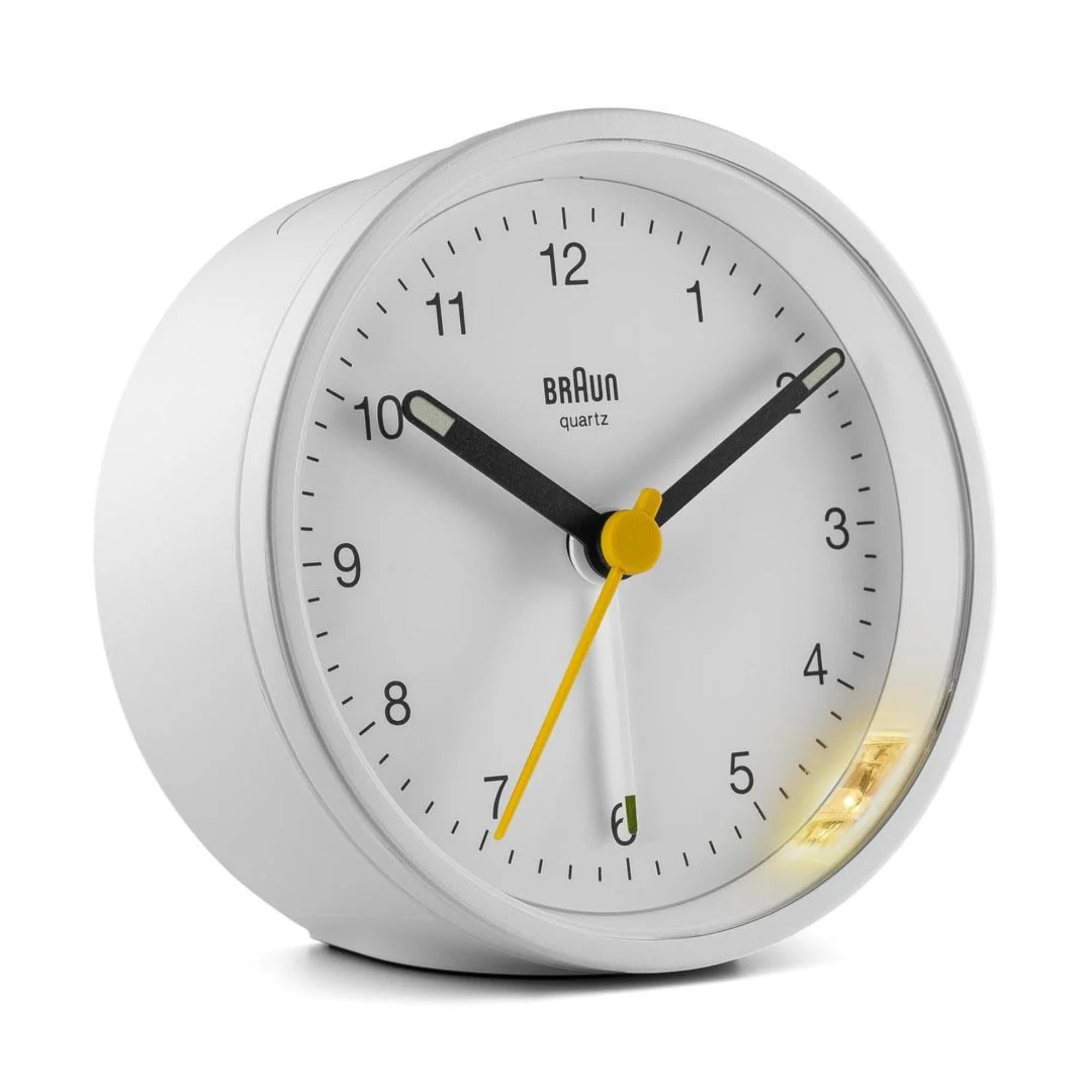 Braun Classic Quarz Weißes Zifferblatt Wecker BC12W