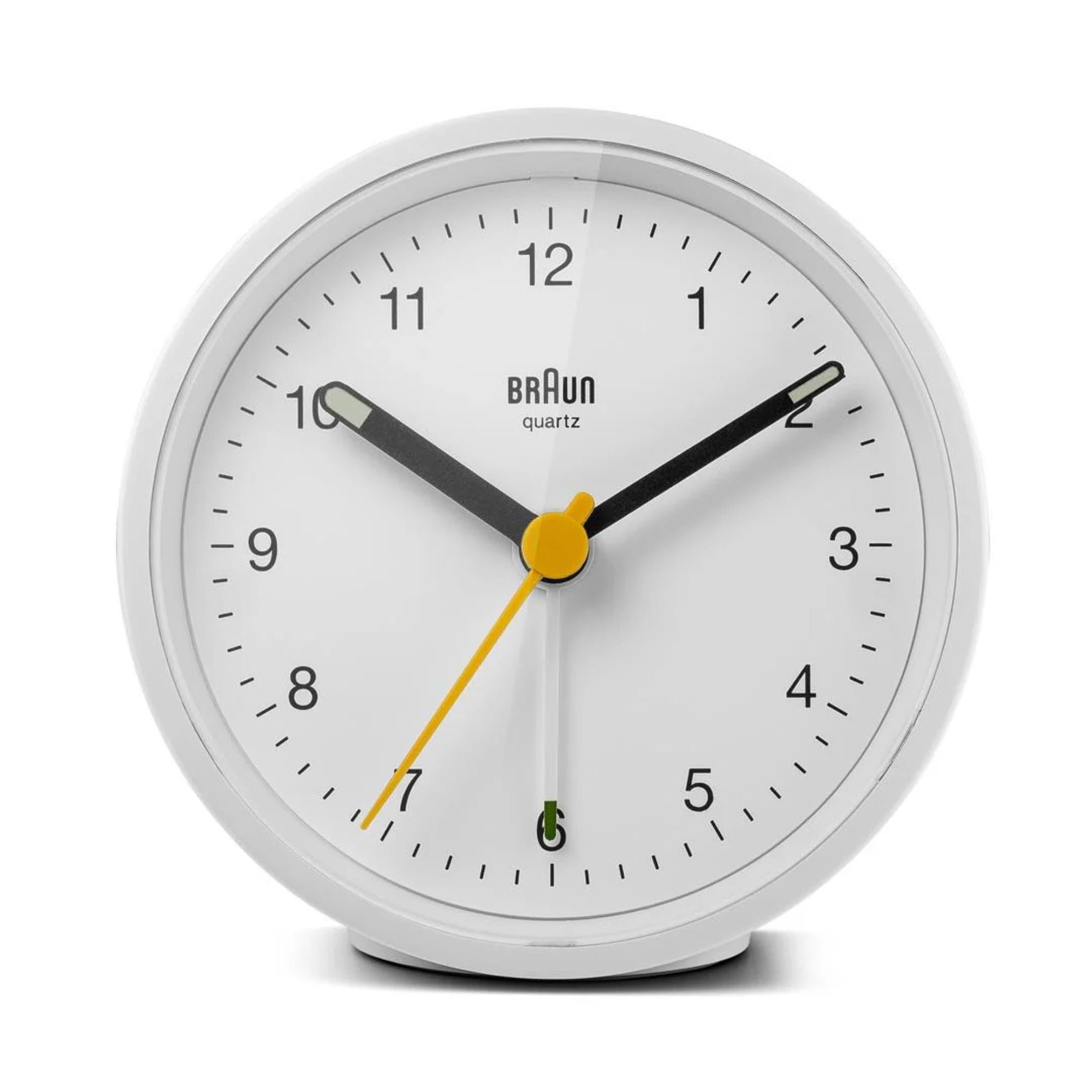 Braun Classic Quarz Weißes Zifferblatt Wecker BC12W
