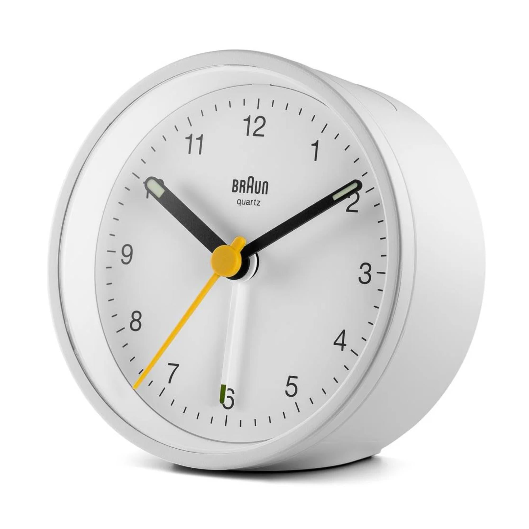 Braun Classic Quarz Weißes Zifferblatt Wecker BC12W