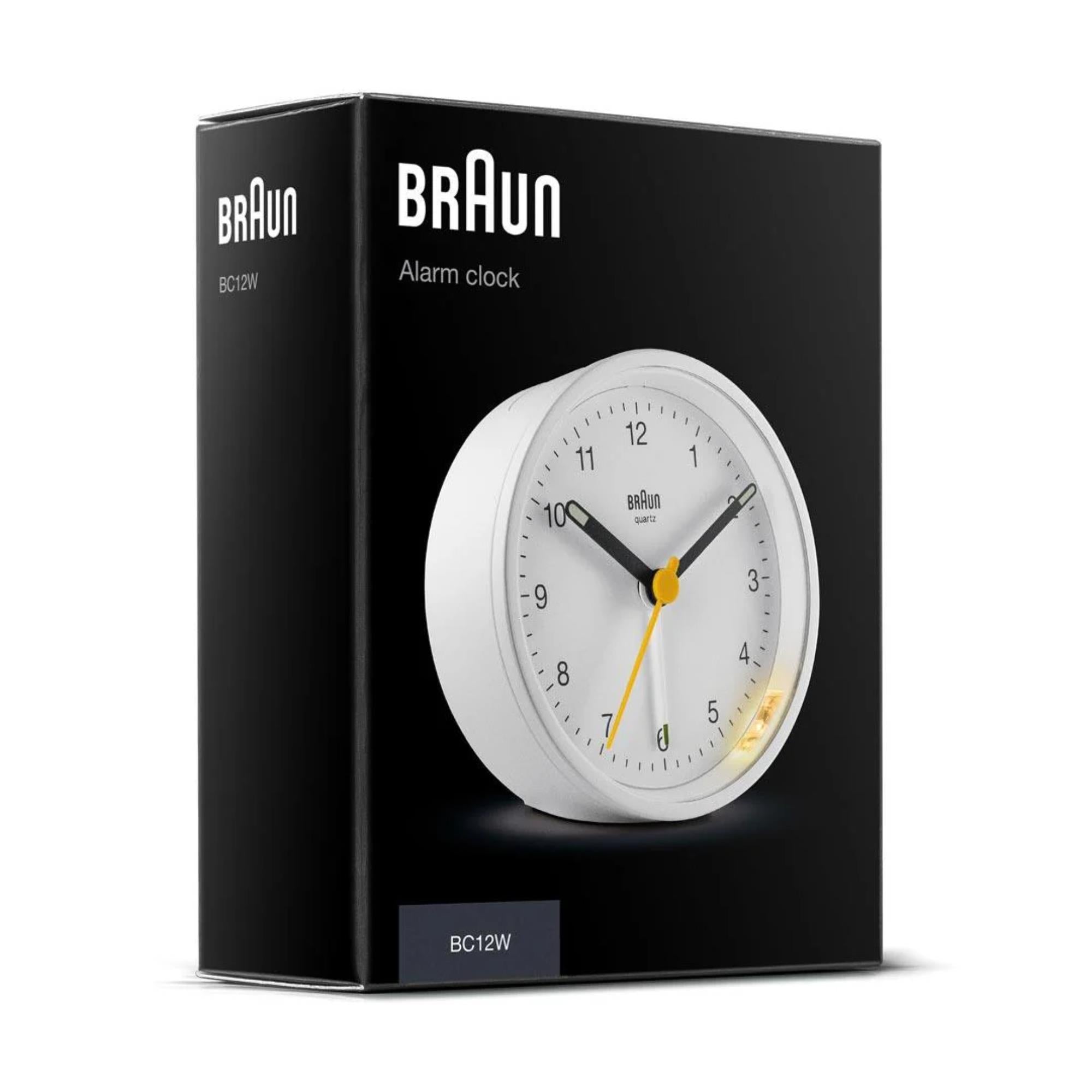 Braun Classic Quarz Weißes Zifferblatt Wecker BC12W
