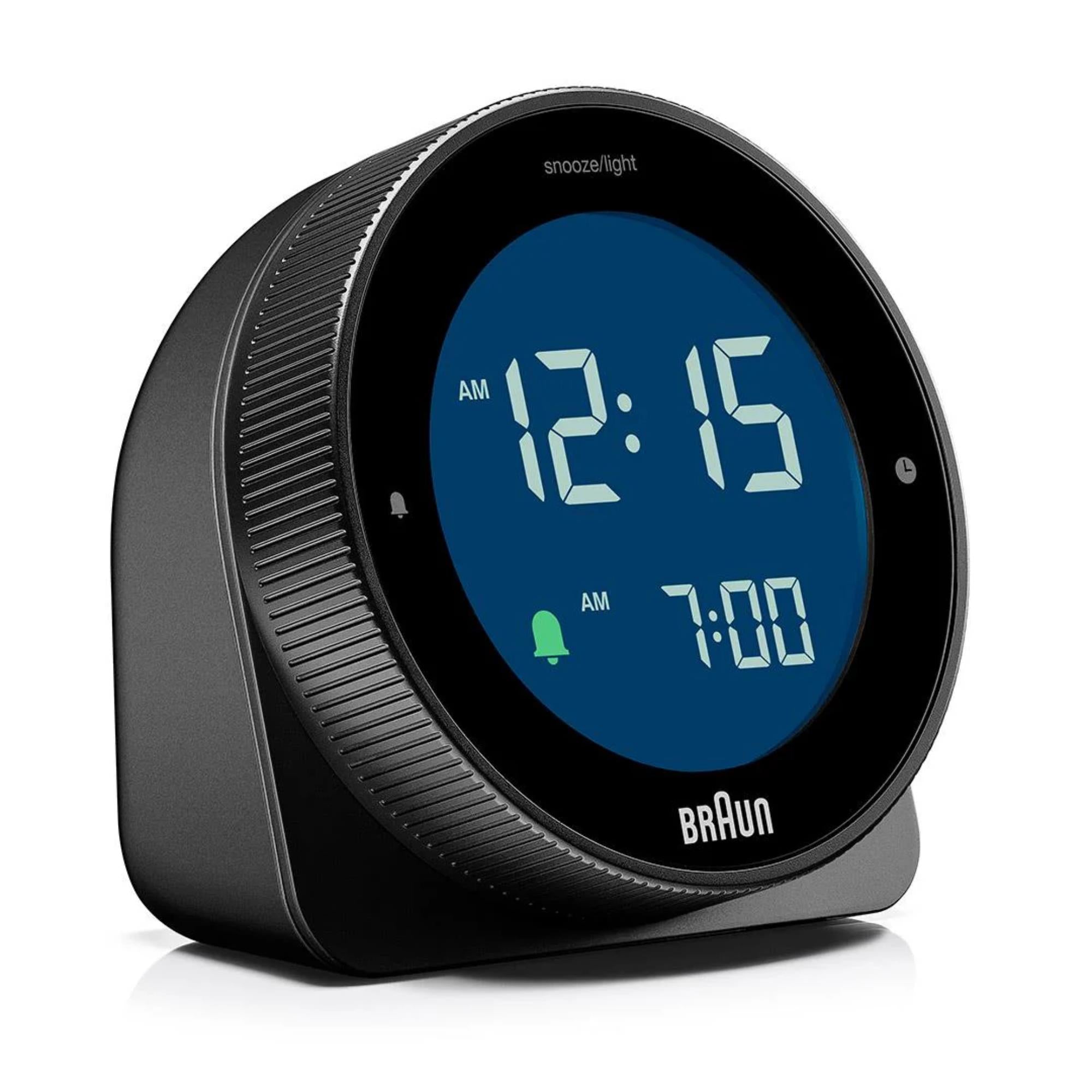 Braun Black Touch Display Digital Alarm Clock BC24B - WatchNation