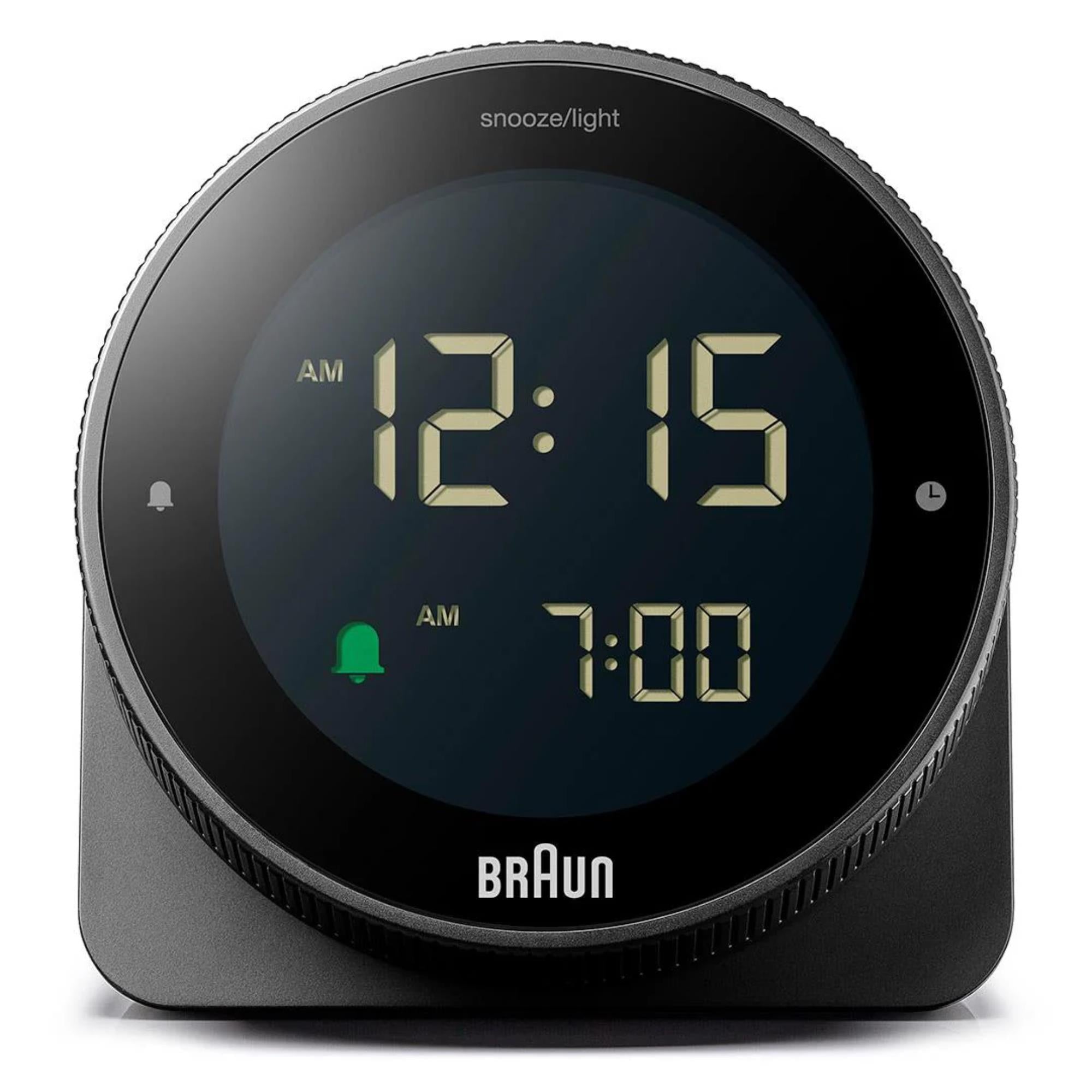 Braun Black Touch Display Digital Alarm Clock BC24B - WatchNation