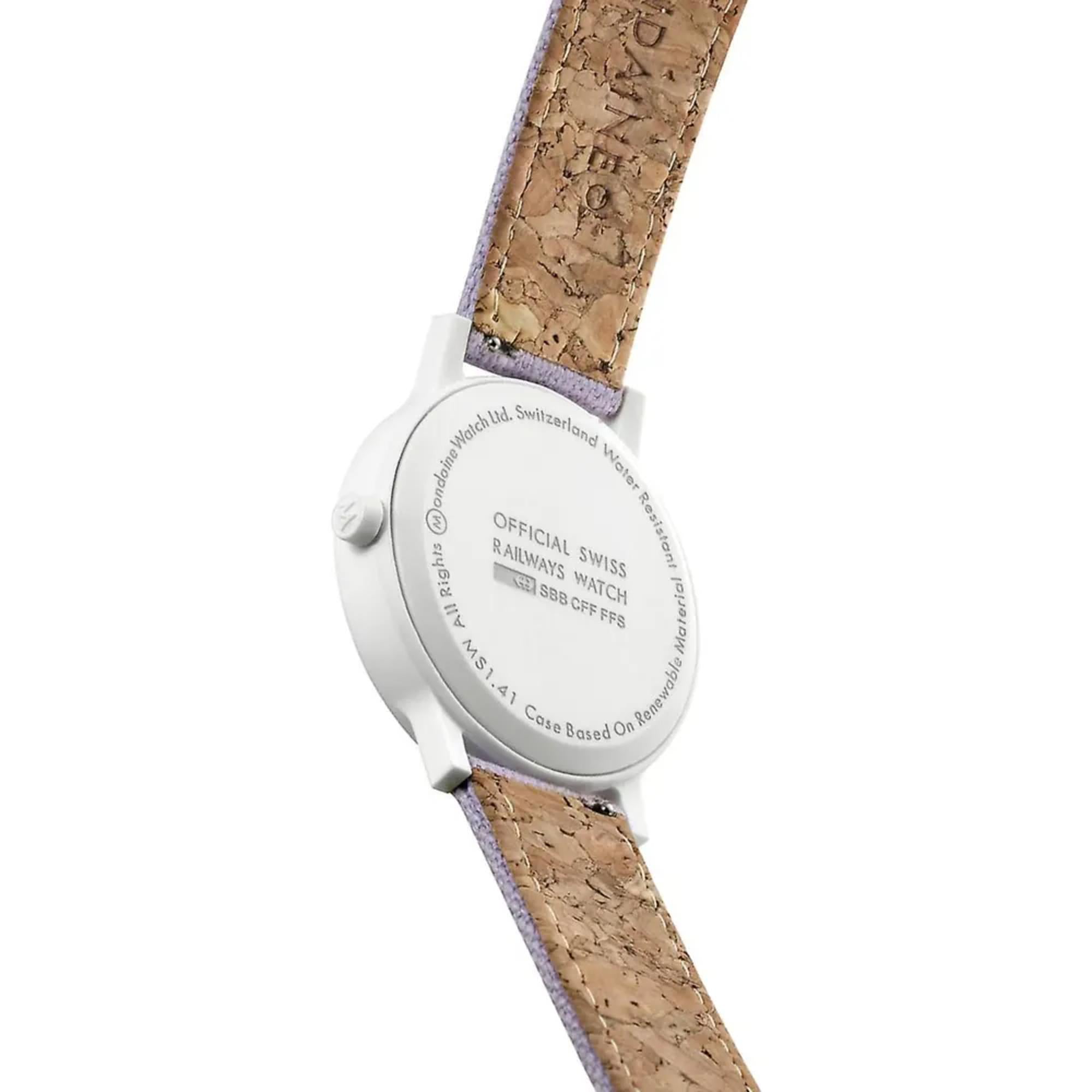 Mondaine Essence Quartz Weißes Zifferblatt Textilarmband Herren Uhr MS1.41110.LQ1