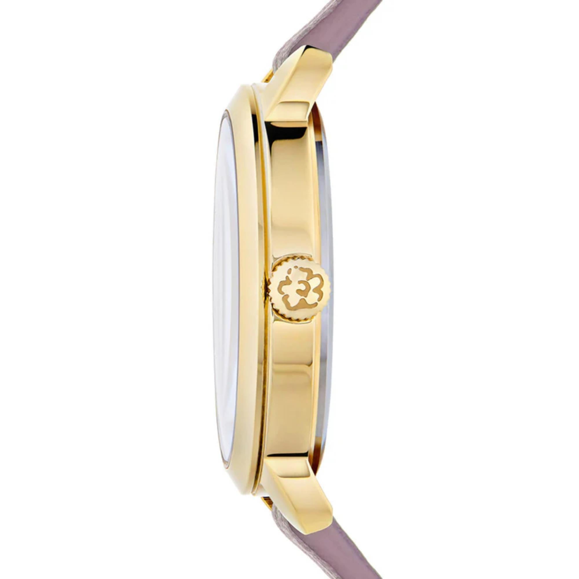 Ted Baker Fleure Quartz Lila Zifferblatt Lederarmband Damen Uhr BKPFLS303