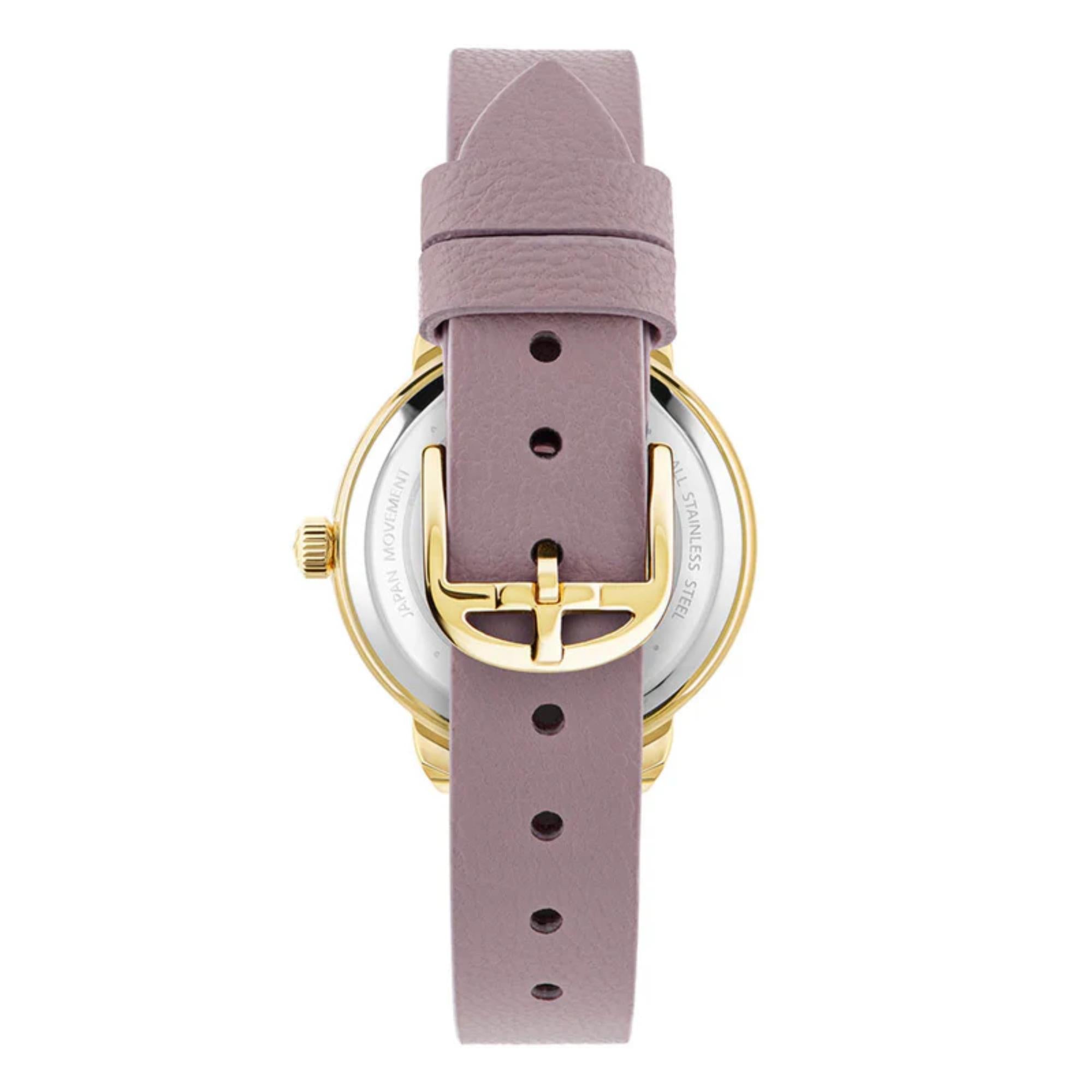 Ted Baker Fleure Quartz Lila Zifferblatt Lederarmband Damen Uhr BKPFLS303