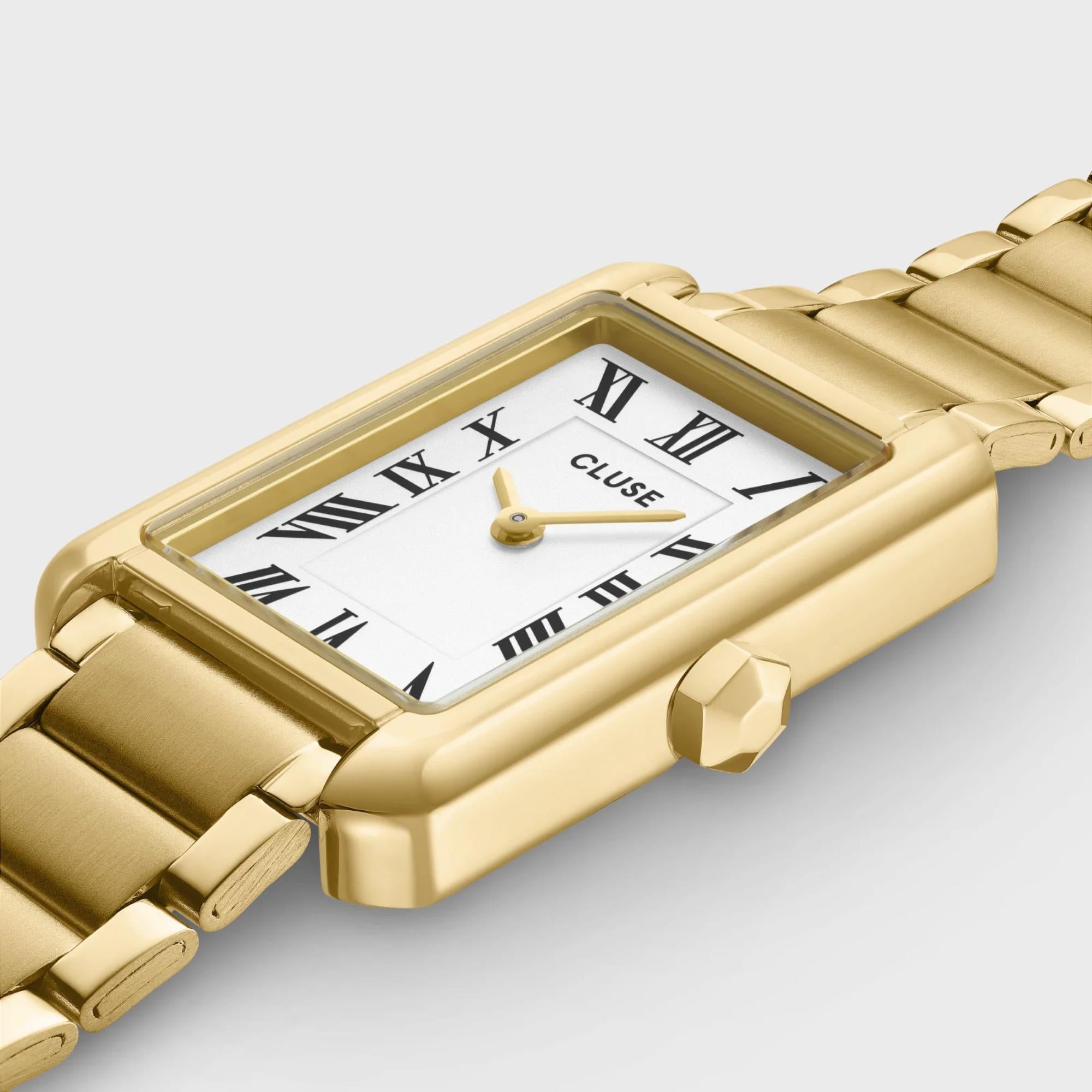 CLUSE Belisenna Quartz Weißes Zifferblatt Stahlarmband Damen Uhr CW15001