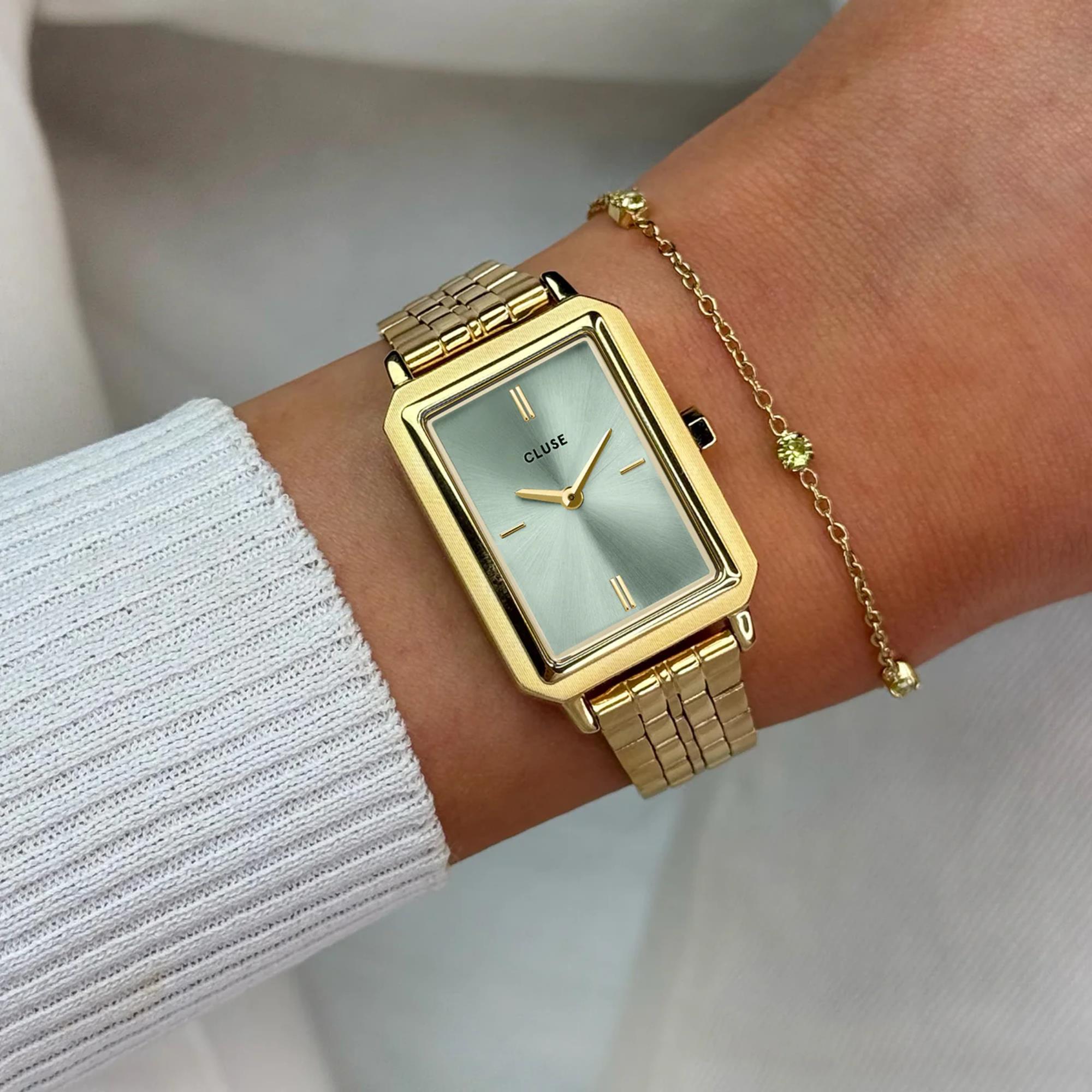 CLUSE Fluette Quartz Green Dial Steel Strap Women's Watch CW11514