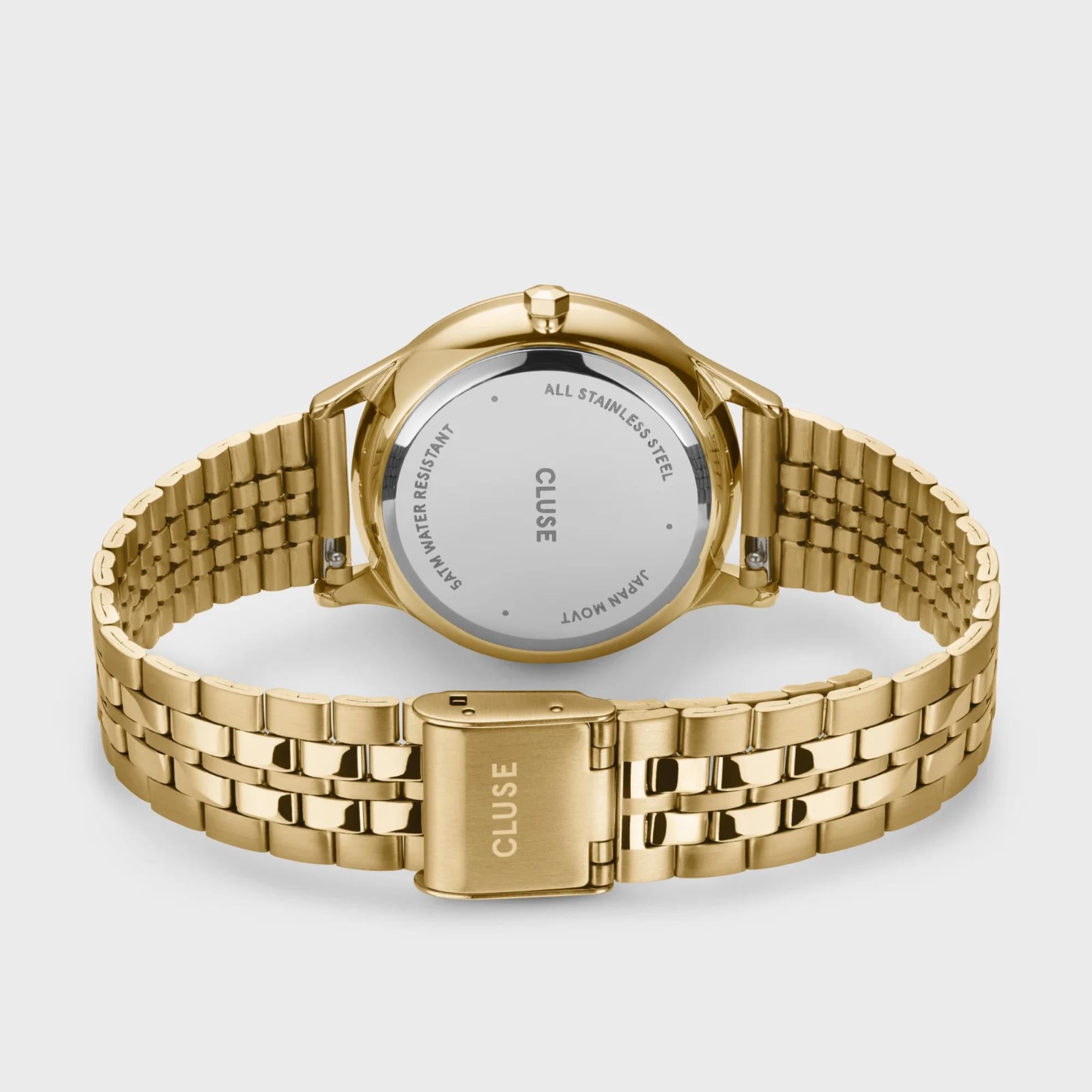CLUSE Minuit Quarz Chronograph Grünes Zifferblatt Stahlarmband Damenuhr CW10709