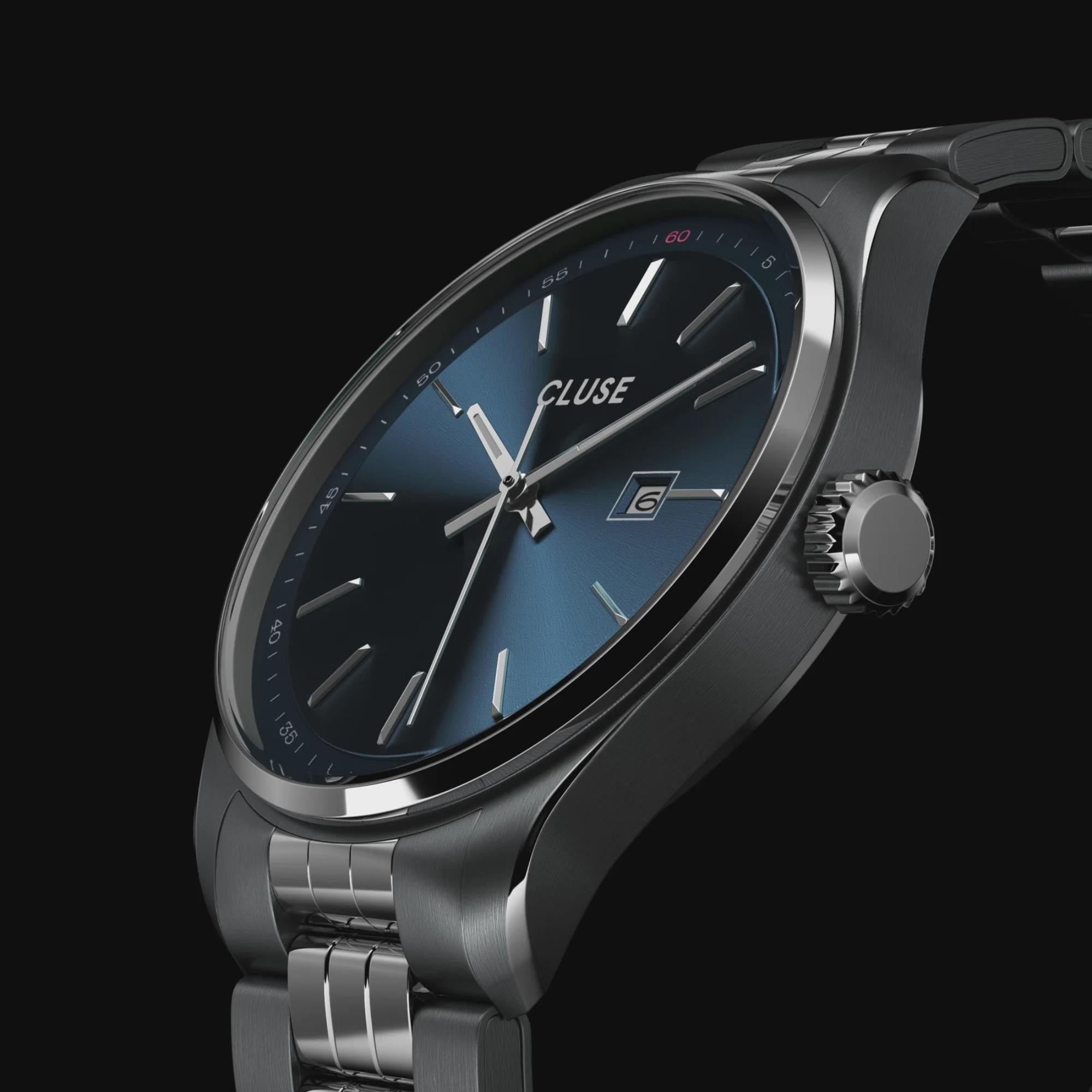 CLUSE Anthéor Quartz Blue Dial Steel Strap Men's Watch CW20903