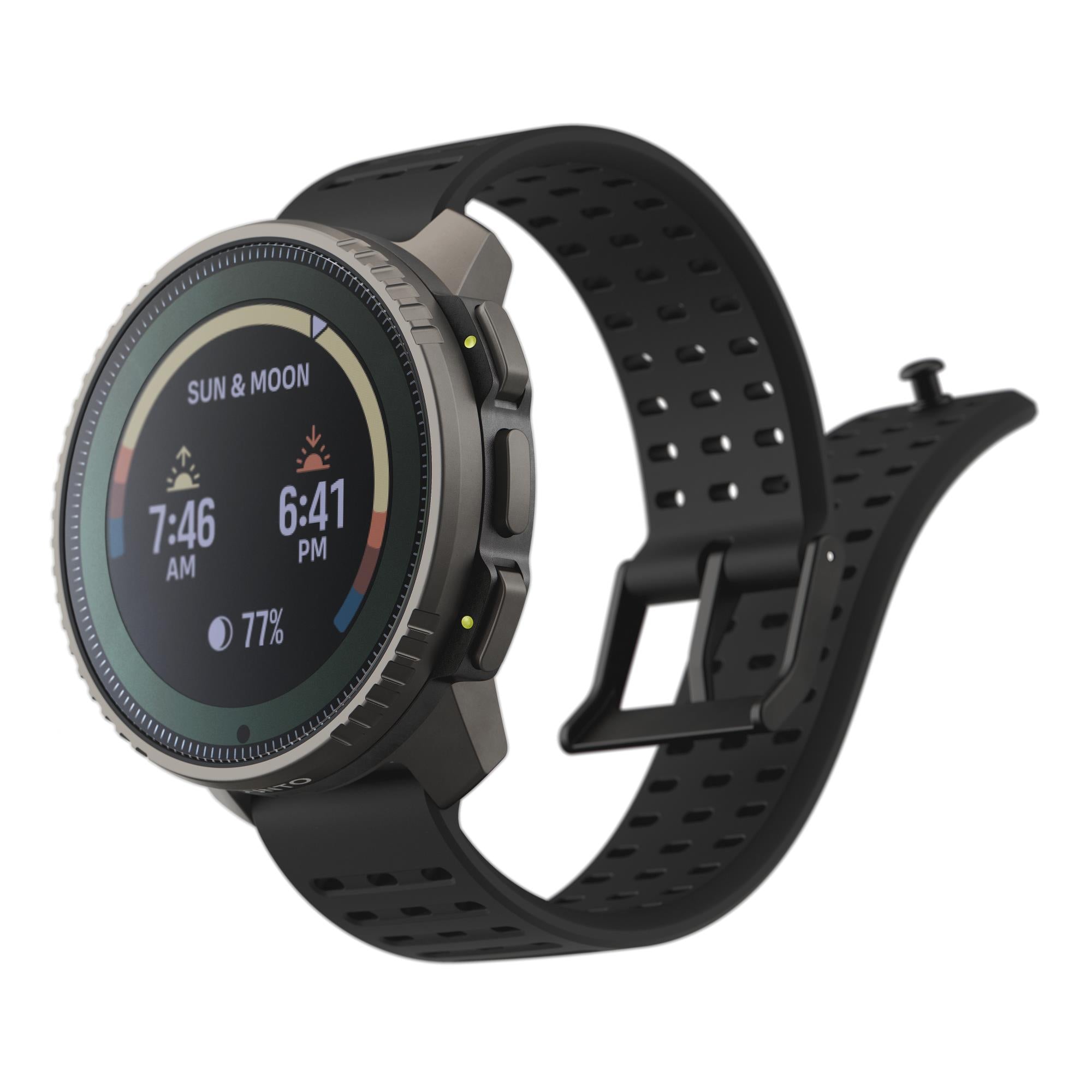 Suunto Vertical Titanium Solar Black Digital Silicone Smart Watch SS050858000