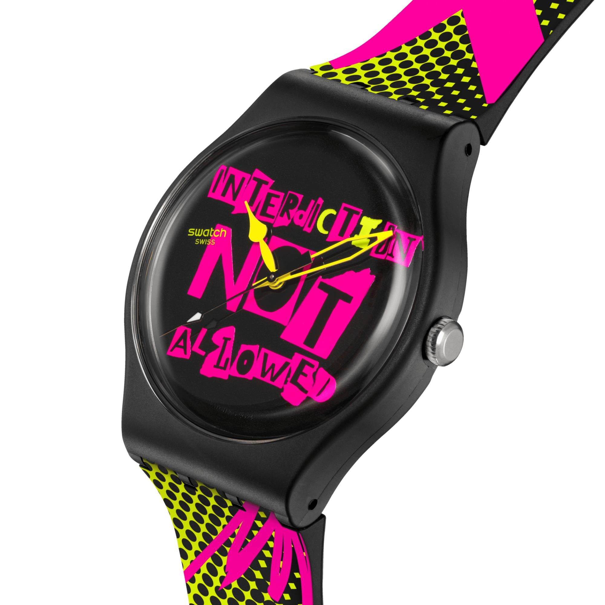 Swatch No Rules Distort Mode Black Dial Silicone Watch SO32B121