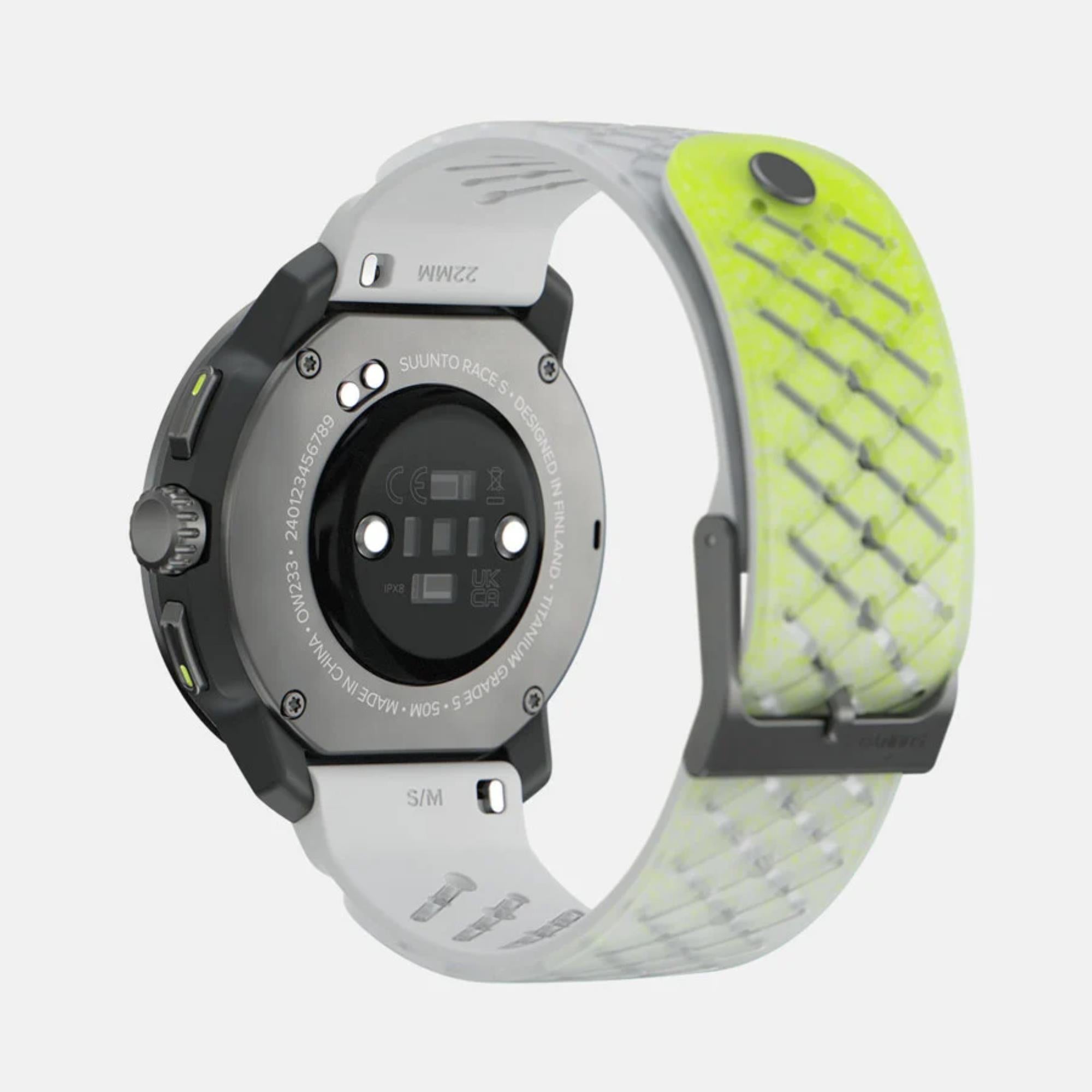 Suunto Race S Titanium Canary AMOLED Digital Silicone Smart Fitness Watch SS051105000