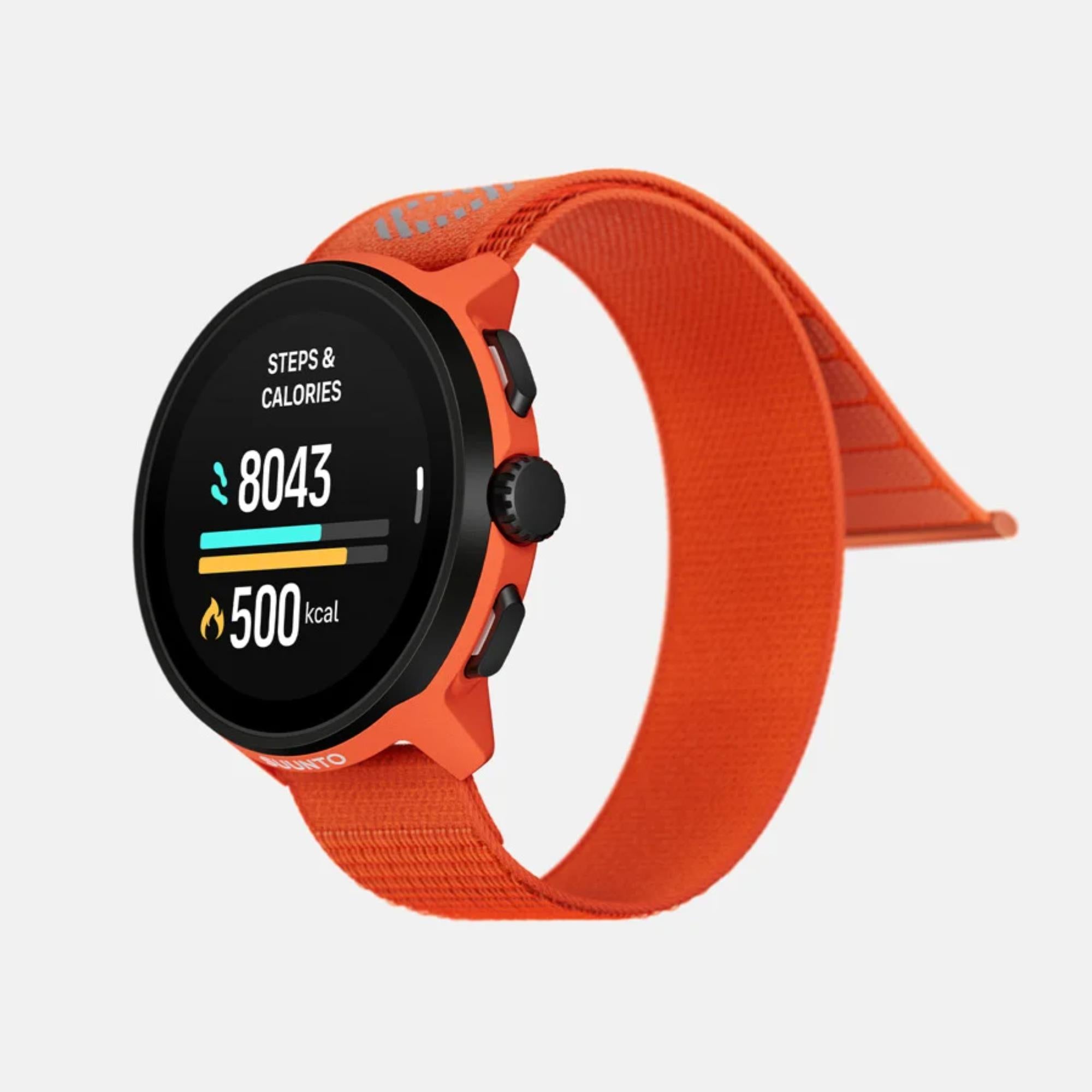 Suunto Run Coral Orange AMOLED Digital Textile Strap Smart Fitness Watch SS051112000