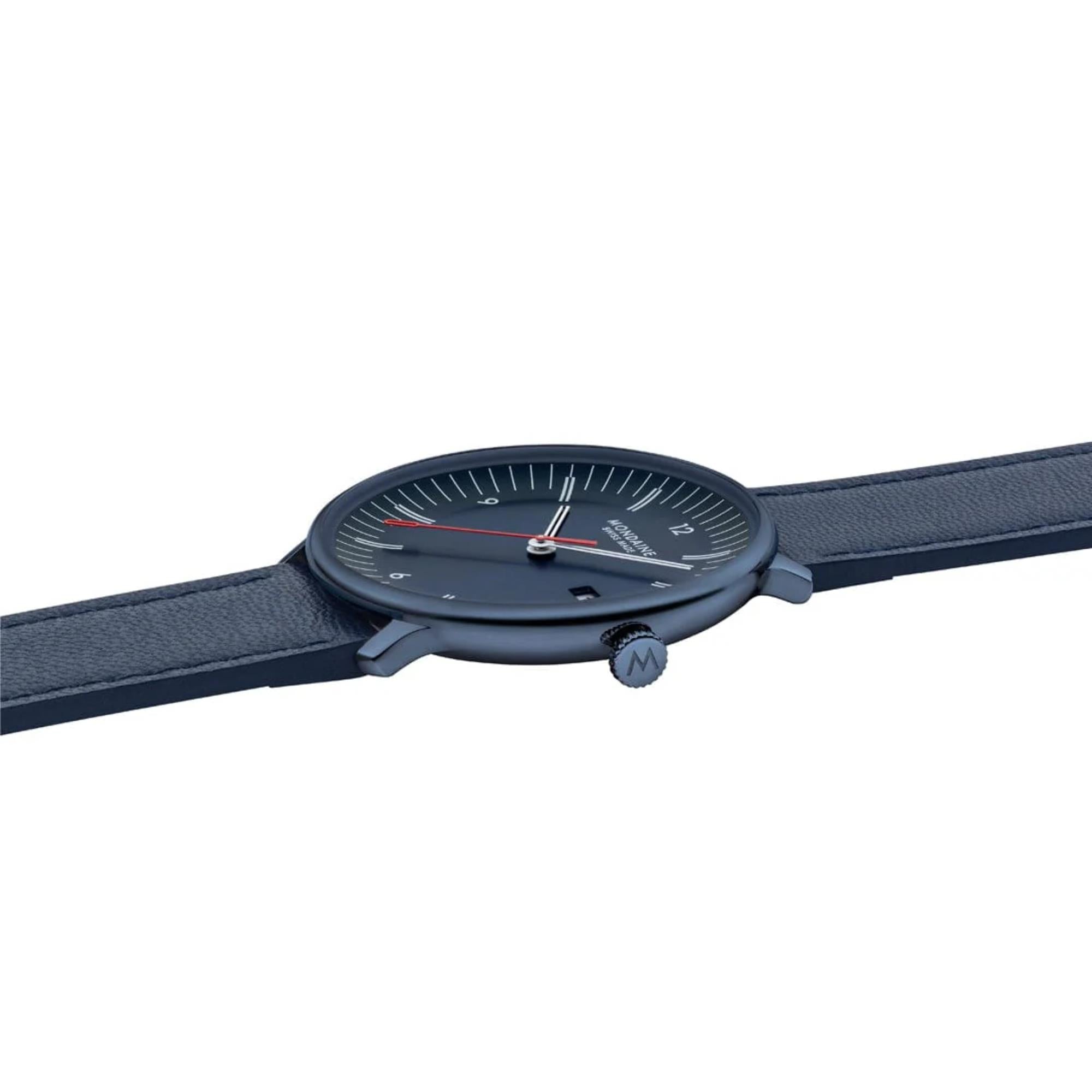 Mondaine MLE.41240.LDV Doppio Quartz Blue Dial Men's Watch