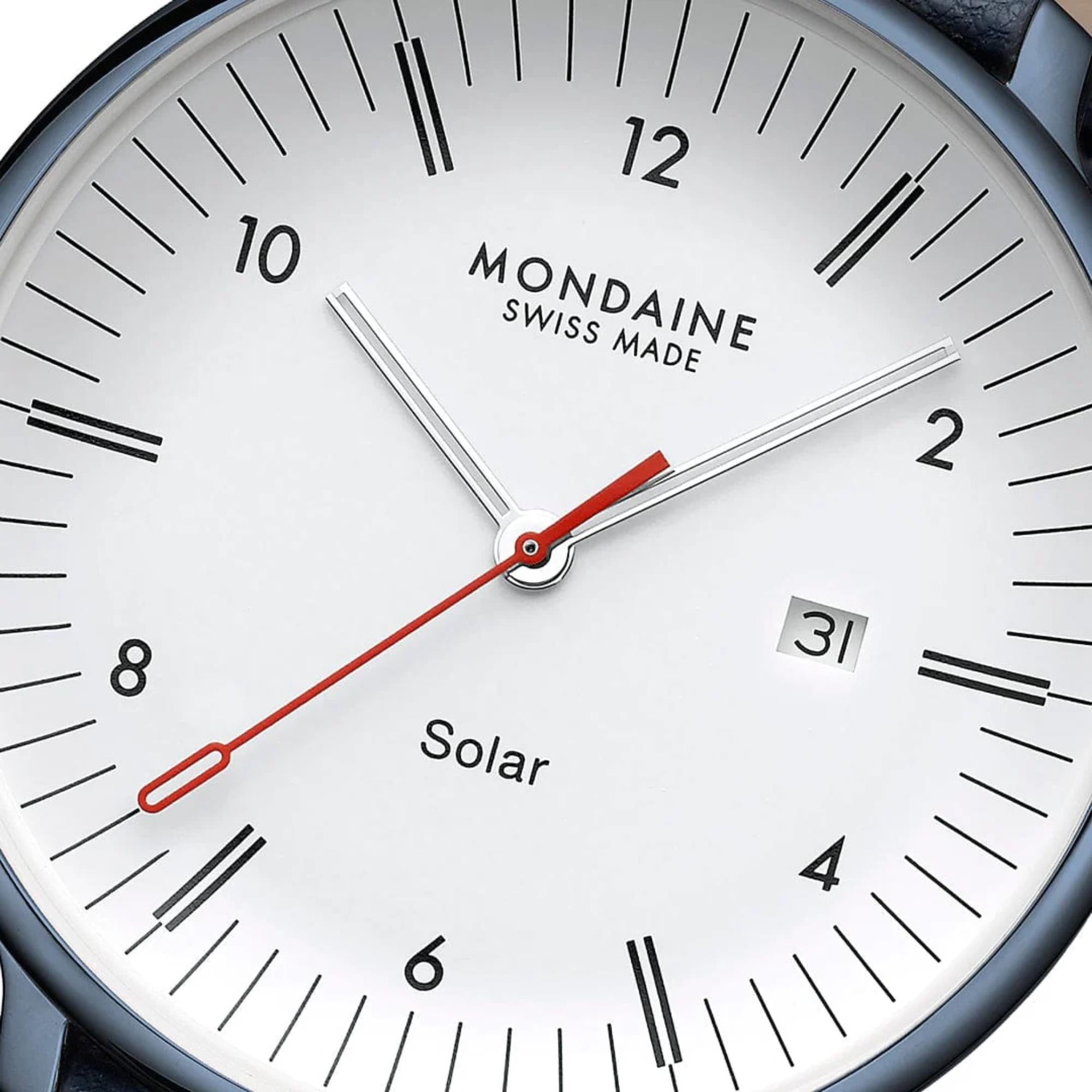 Mondaine MLE.41910.LQV Doppio Solar White Dial Men's Watch