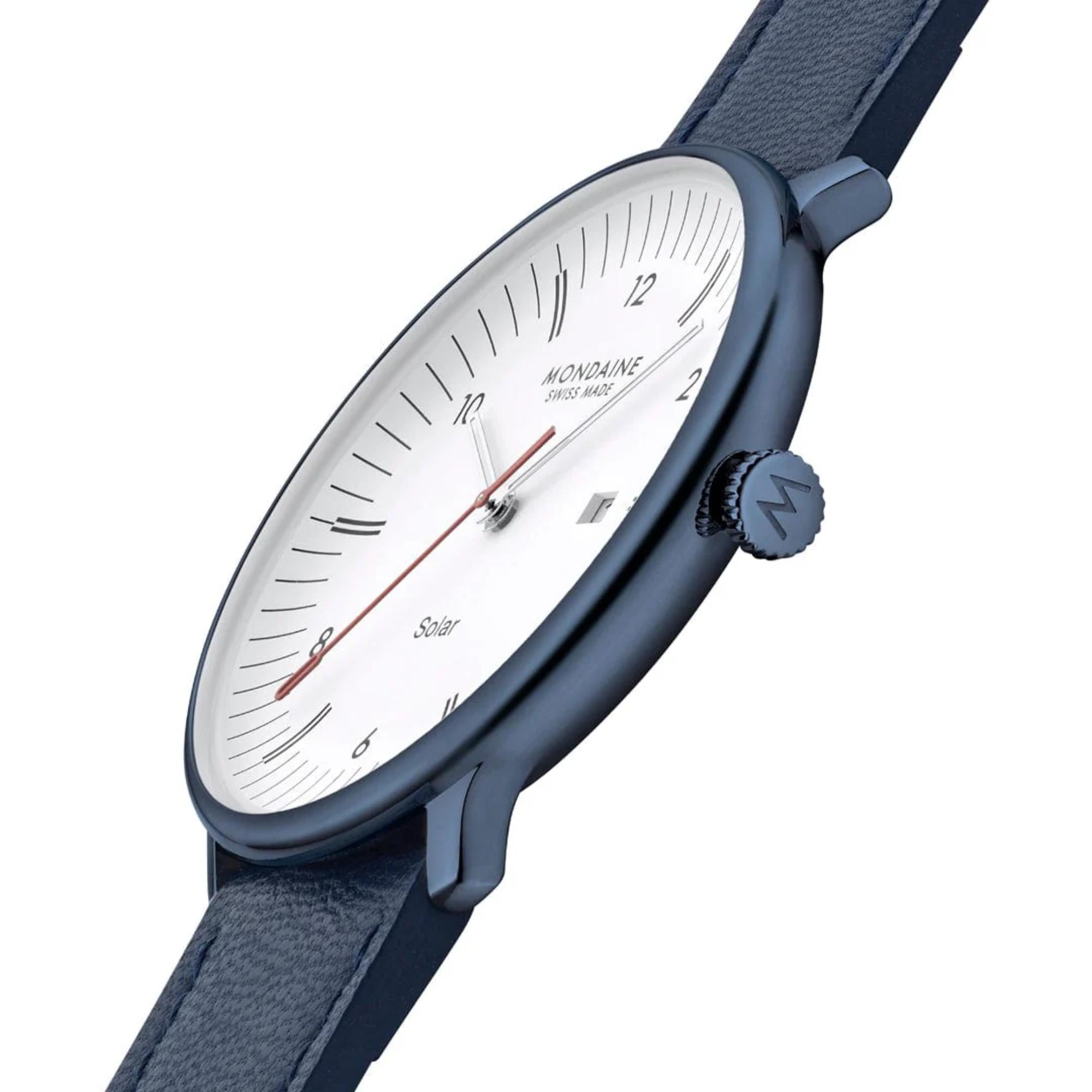 Mondaine MLE.41910.LQV Doppio Solar White Dial Men's Watch