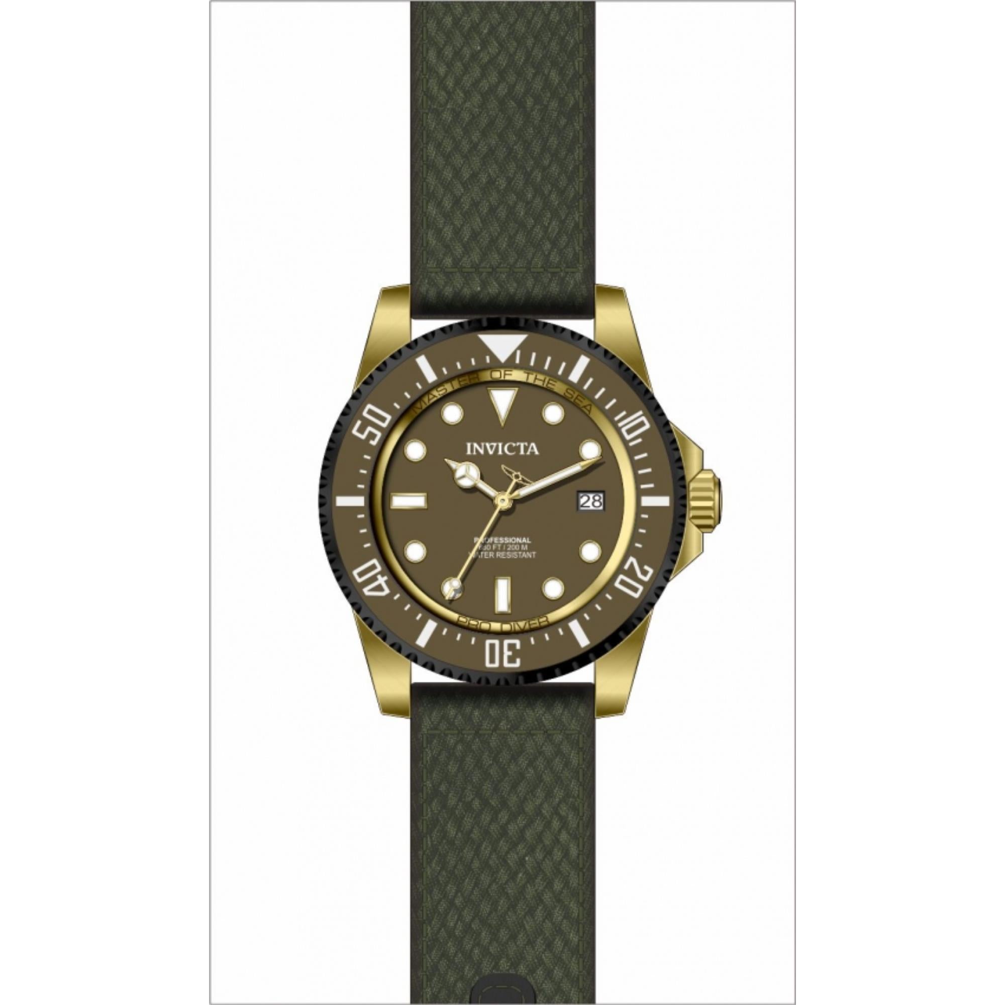 Invicta Pro Diver Automatik Grünes Zifferblatt Polyesterarmband Herrenarmbanduhr 38240
