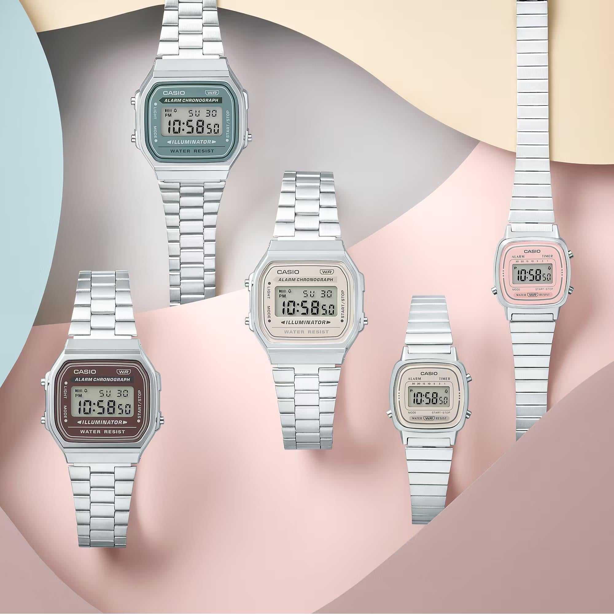 Casio Vintage Digital Illuminator Steel Strap Watch A168WA-3AYES