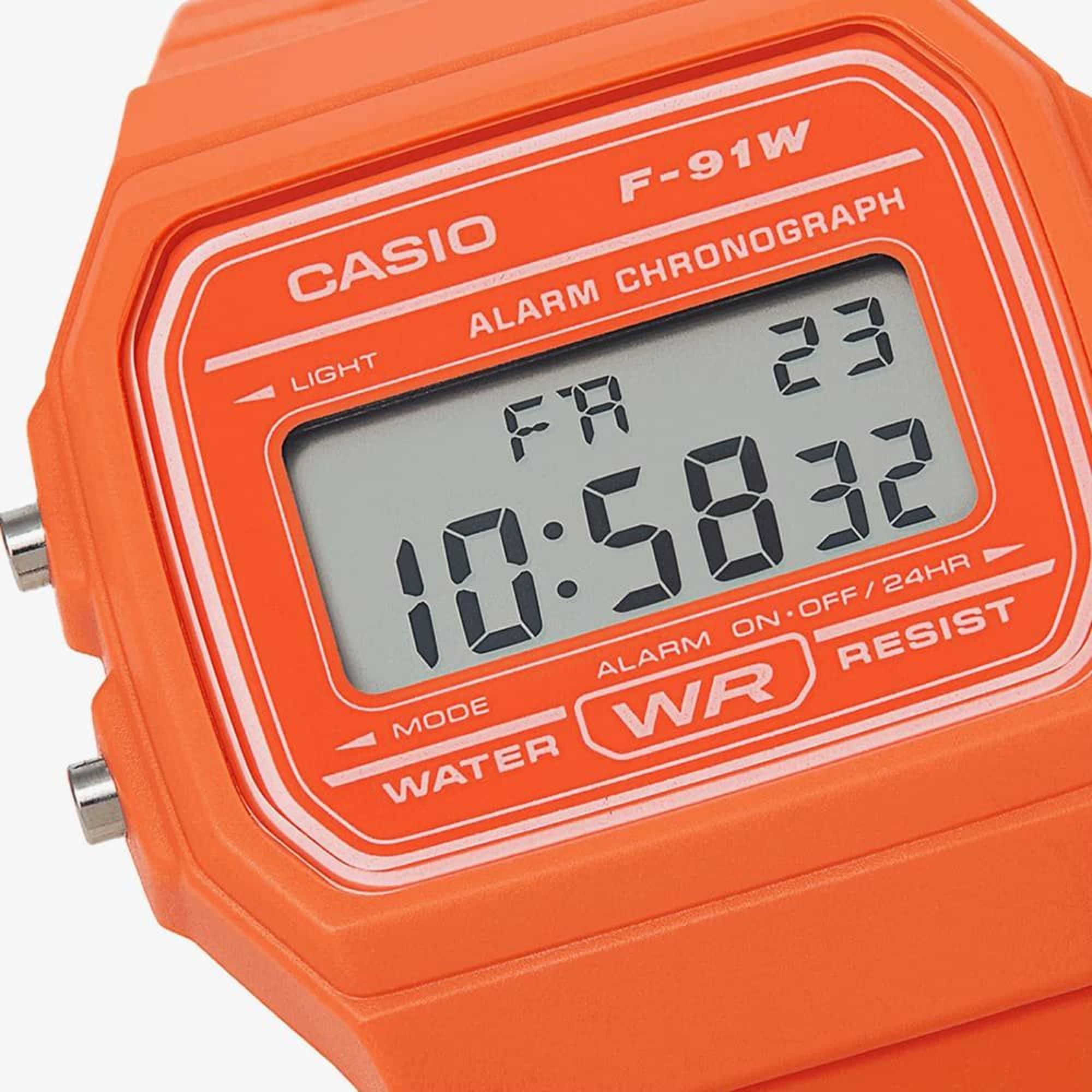 Casio Vintage Quarz Digital Harzarmband Uhr F-91WC-4A2EF