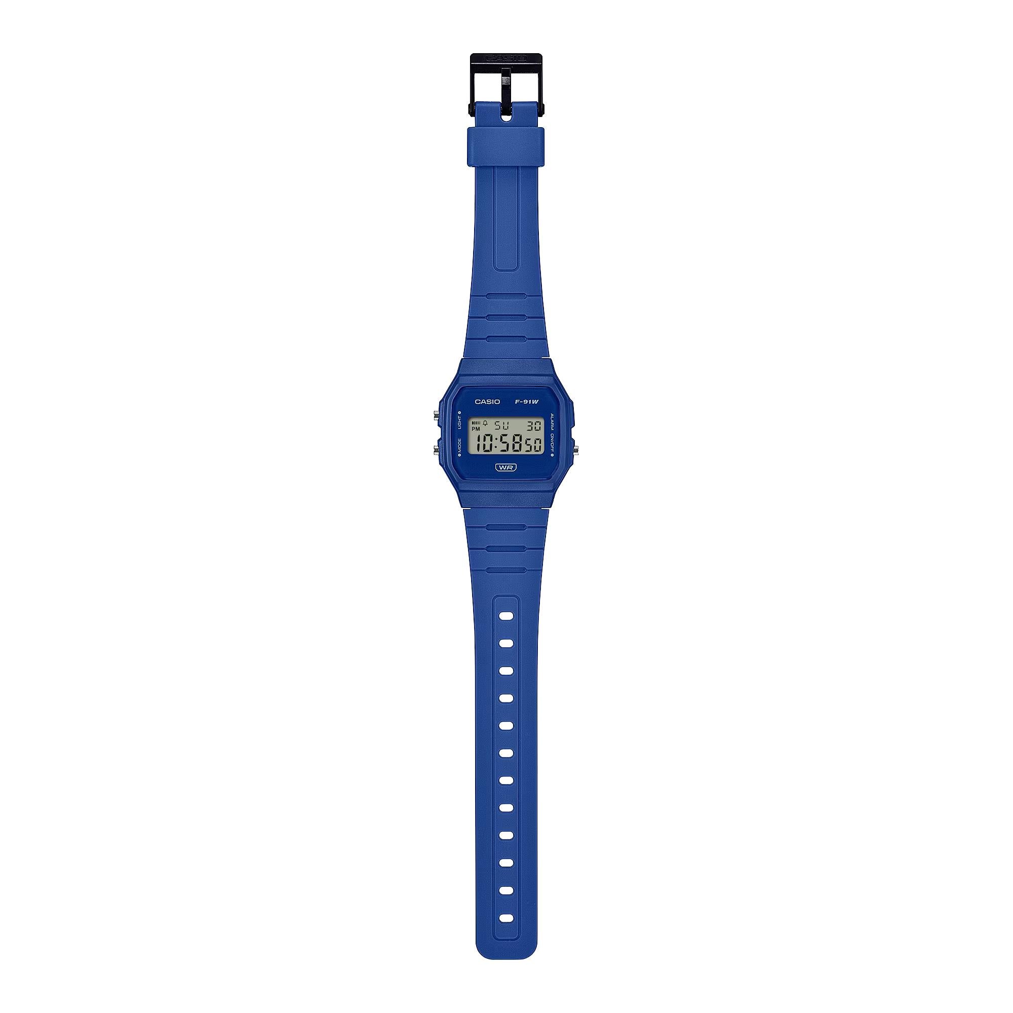 Casio Timeless Quarz Digital Harzarmband Uhr F-91WB-2A1EF