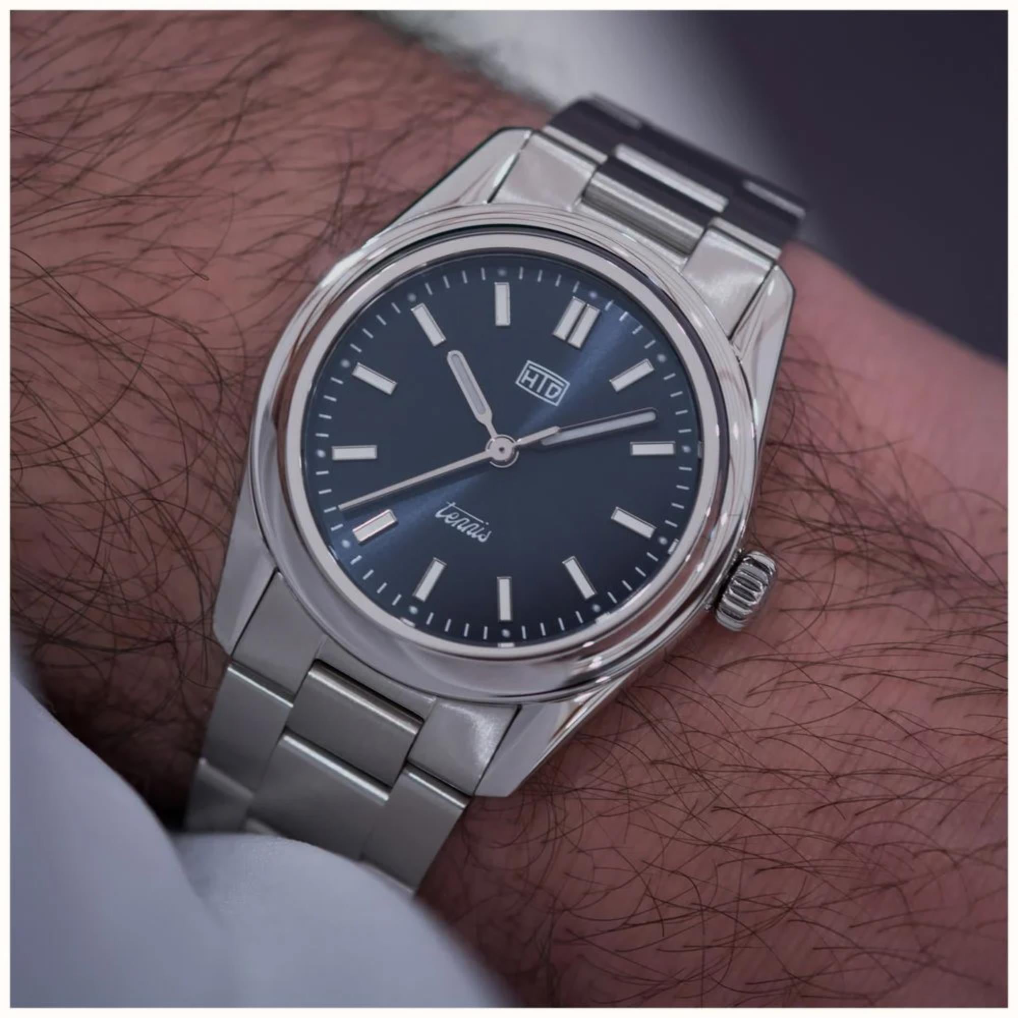 HTD Tennis Chic Automatic Blue Dial Steel Strap Sports Watch T23S01_C