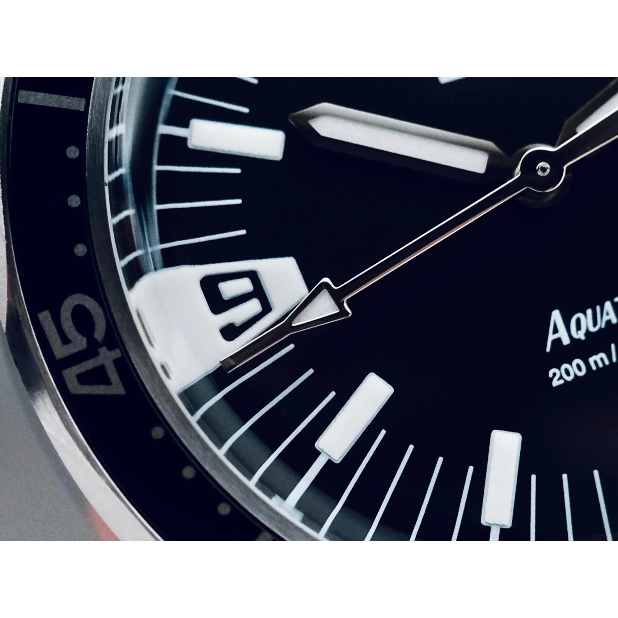 HTD Aquatic Spaceboy Automatic Black Dial Steel Strap Mens Watch A25F09S